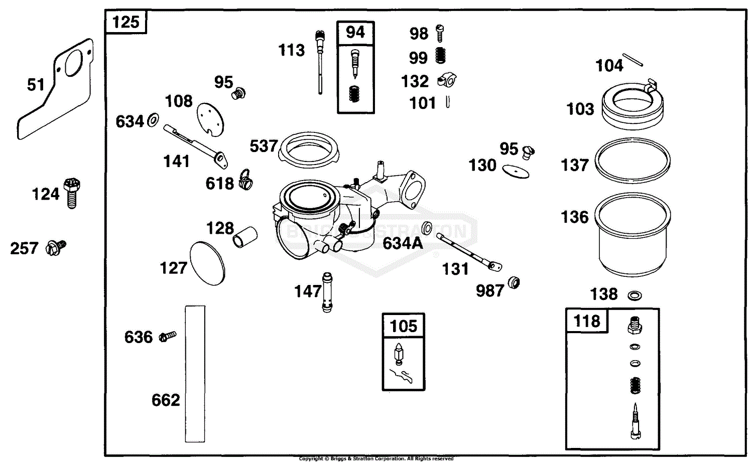 Briggs And Stratton 252707 0634 01 Parts Diagram For Carburetor Assy