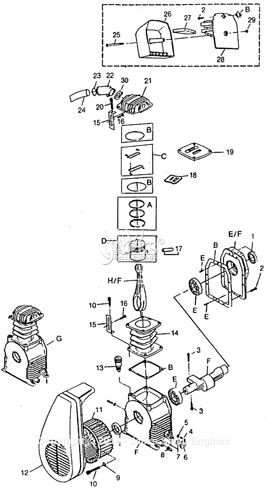 Campbell Hausfeld EX Parts Diagram For Pump Parts