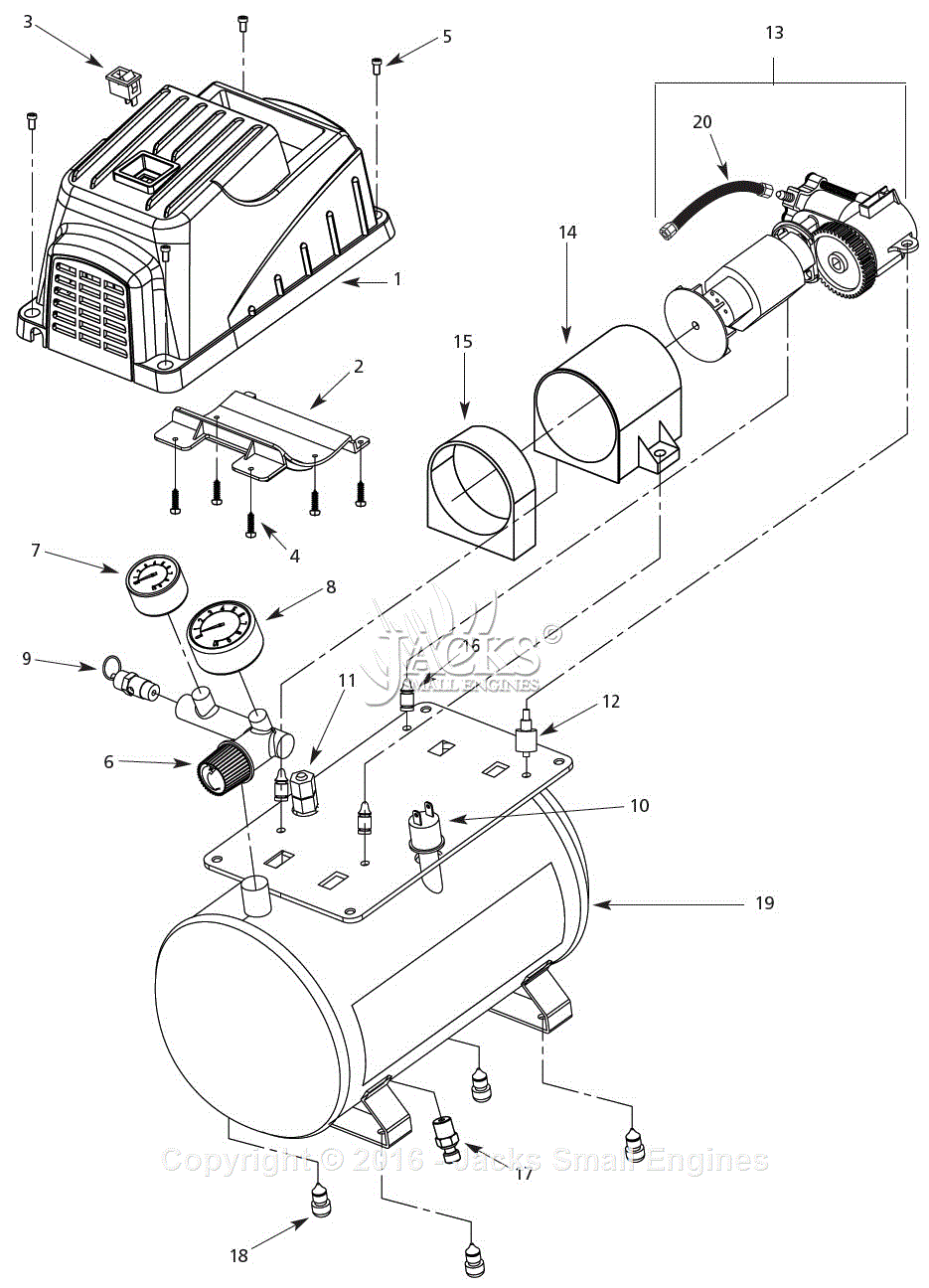 Campbell Hausfeld FP2094 Parts Diagram For Air Compressor Parts