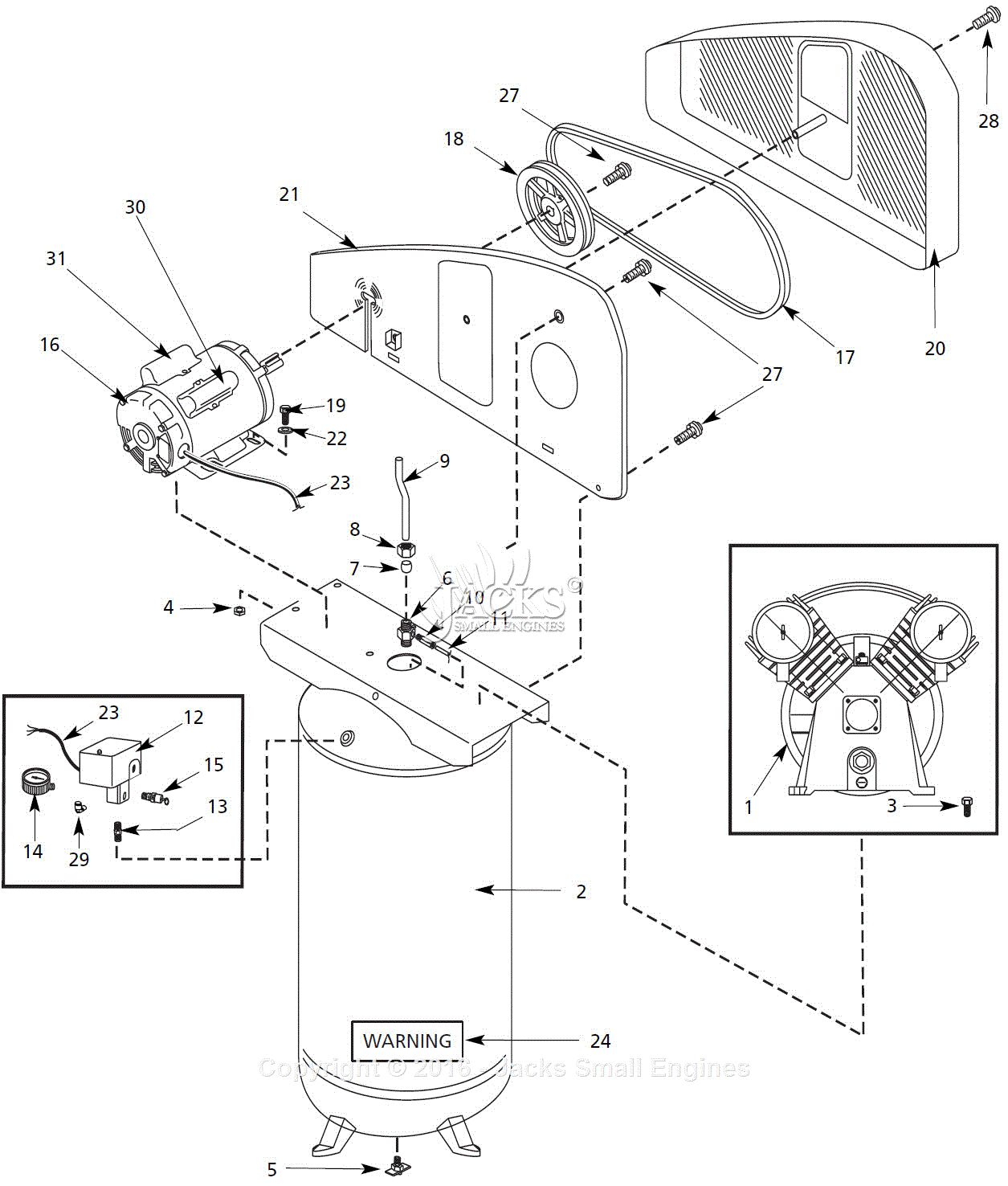 Campbell Hausfeld Vh Aj Parts Diagram For Air Compressor Parts