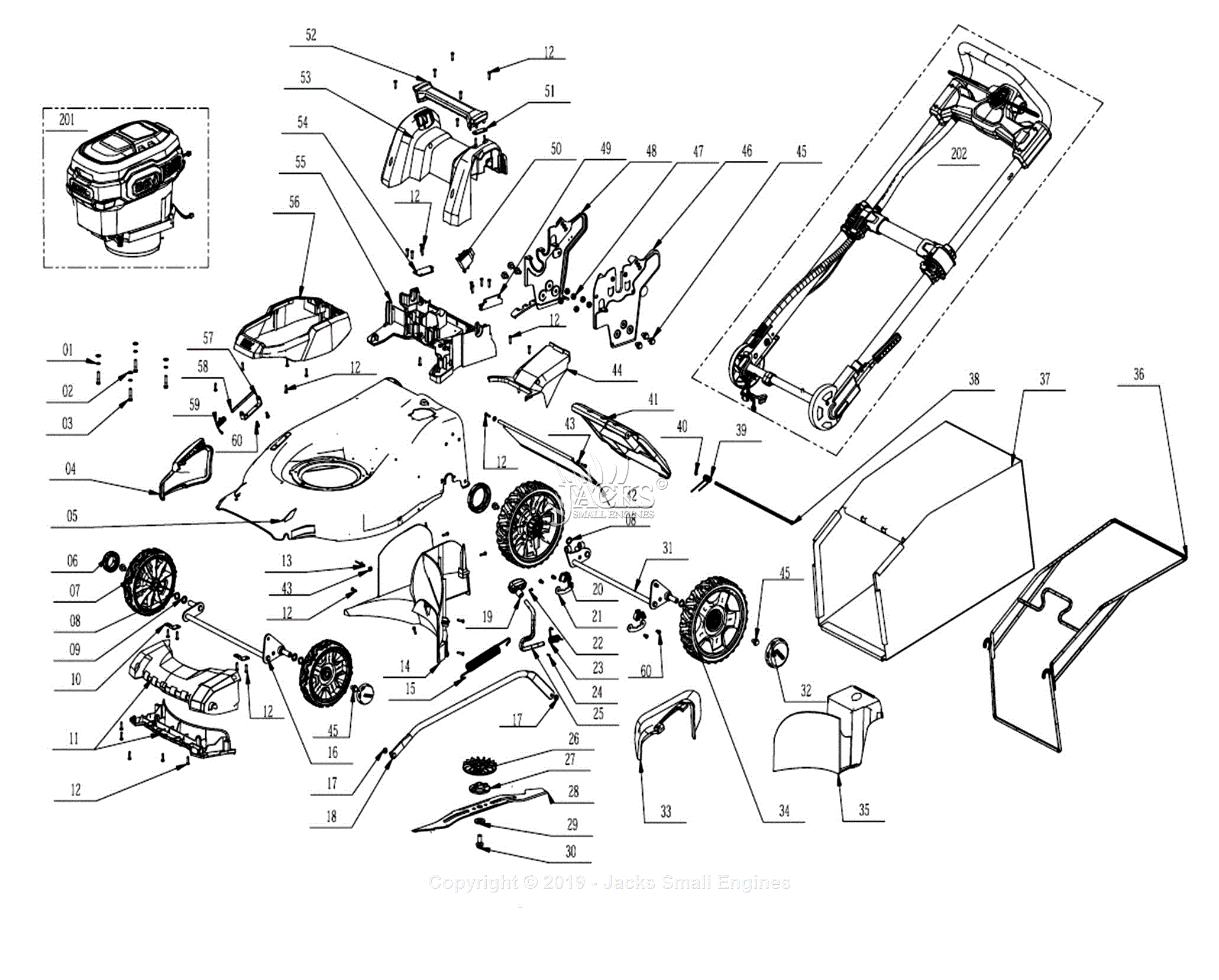 EGO LM2020 Parts Diagram For Assembly