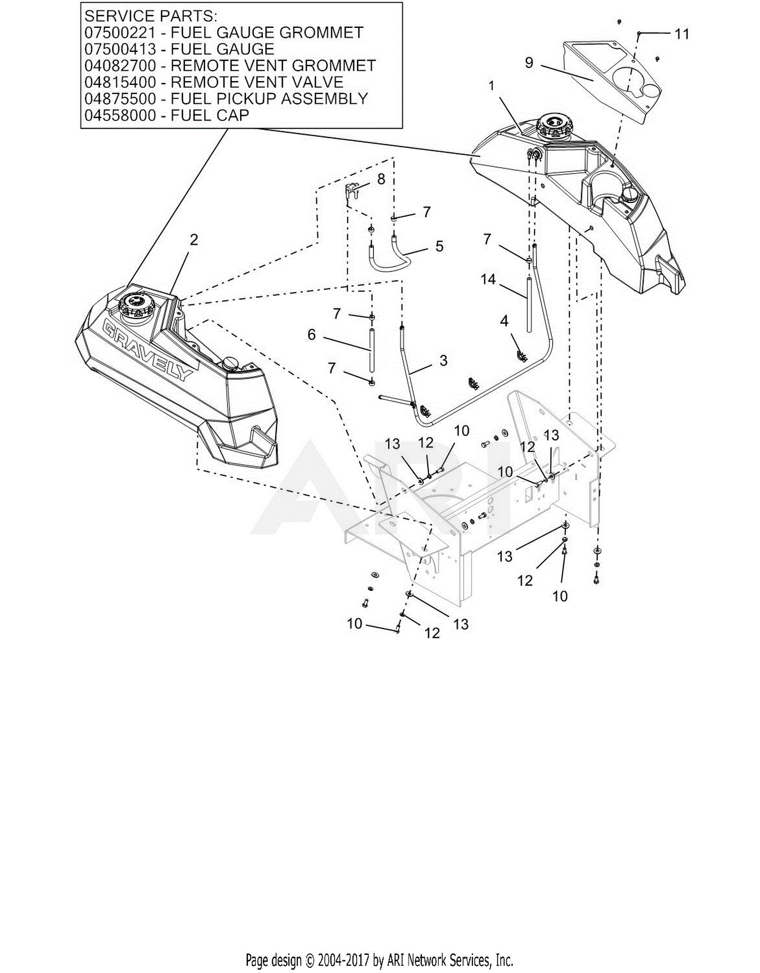 Gravely Pro Turn Parts Diagram For Fuel