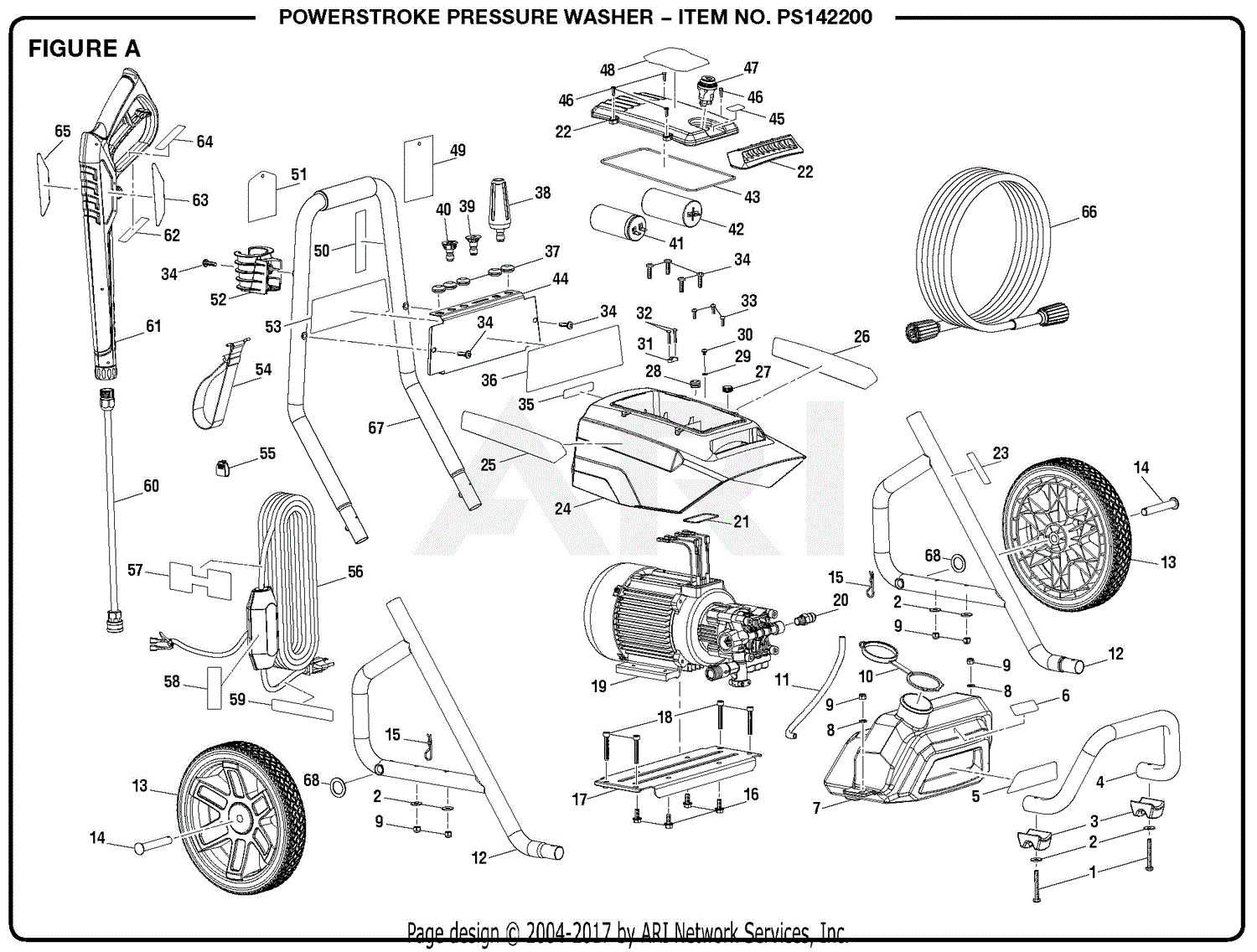 Homelite Ps Pressure Washer Mfg No Rev Parts Diagram For Figure A