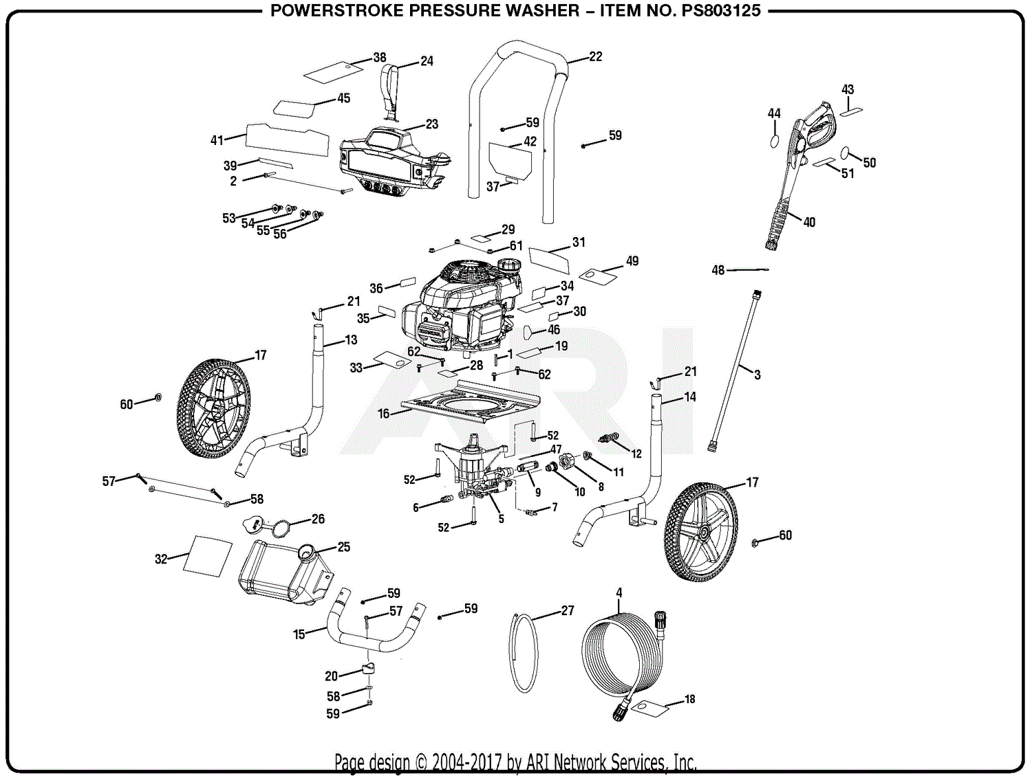 Homelite PS PowerStroke Pressure Washer Mfg No Rev Parts Diagram