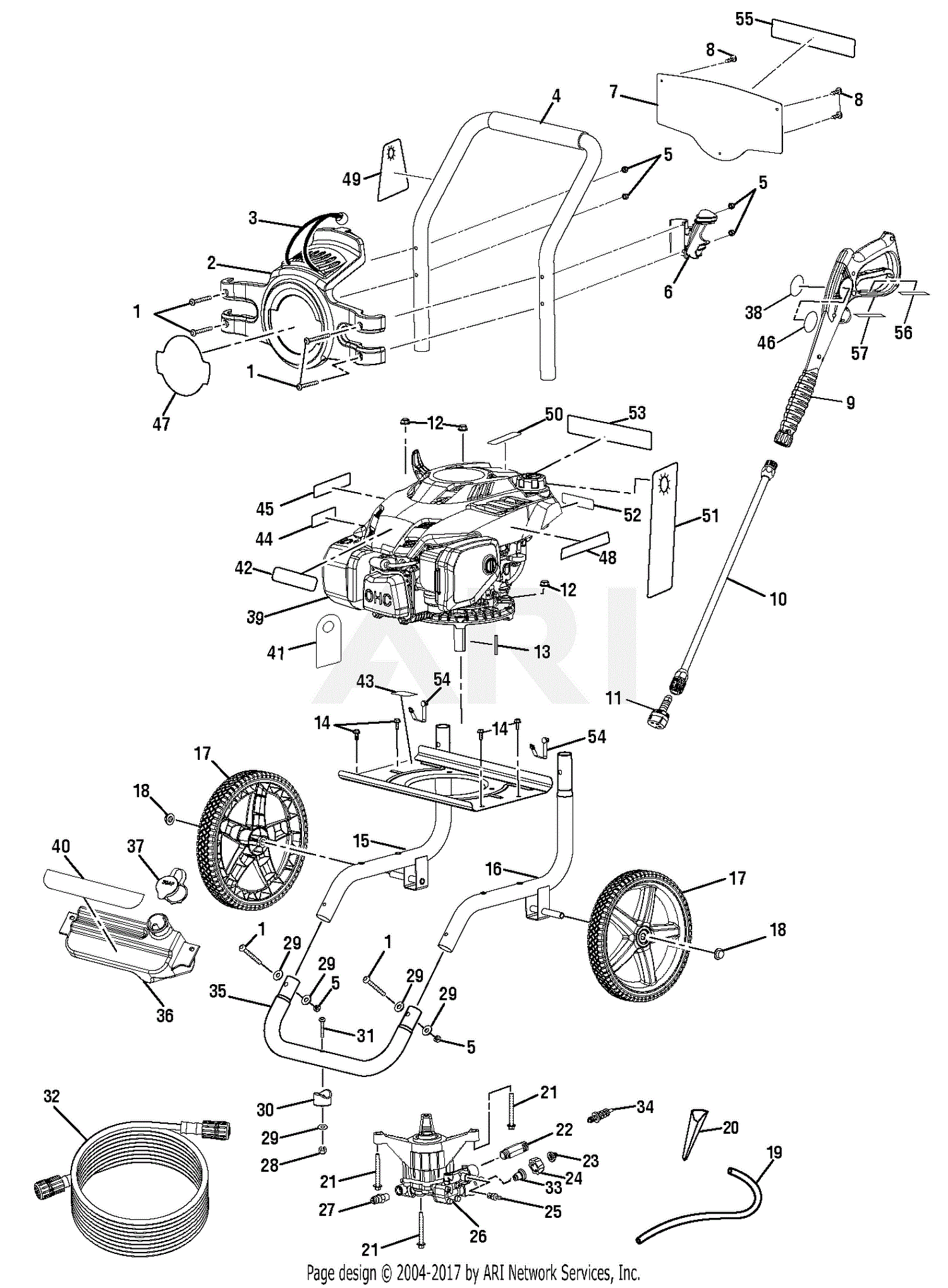 Homelite Ps Powerstroke Pressure Washer Rev Parts Diagram For General Assembly