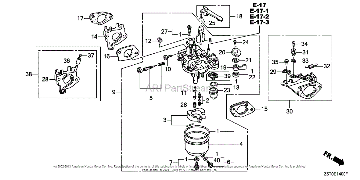 Honda Engines GX390UT2 QDW9 ENGINE THA VIN GCBCT 1000001 Parts