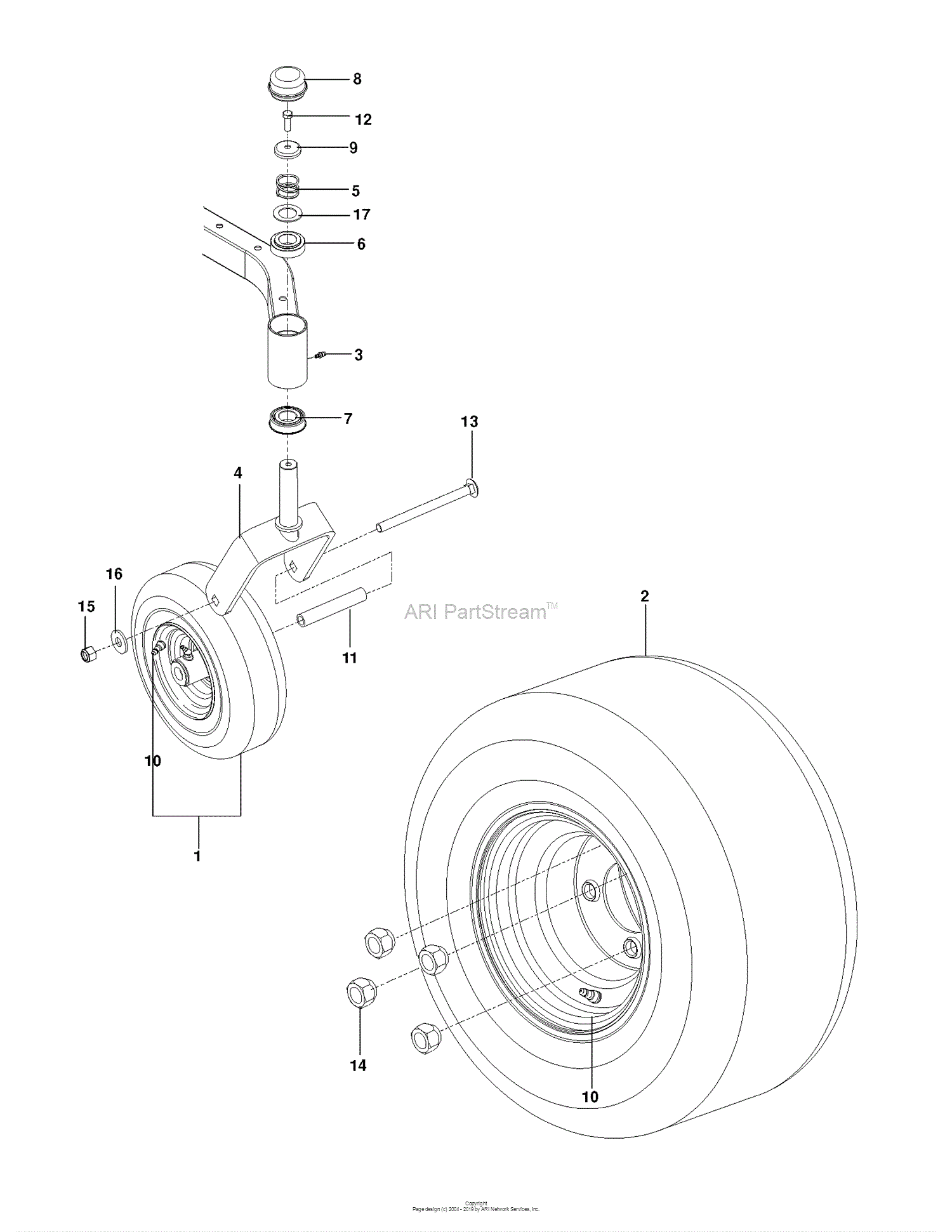Husqvarna RZ Parts Diagram For WHEELS TIRES