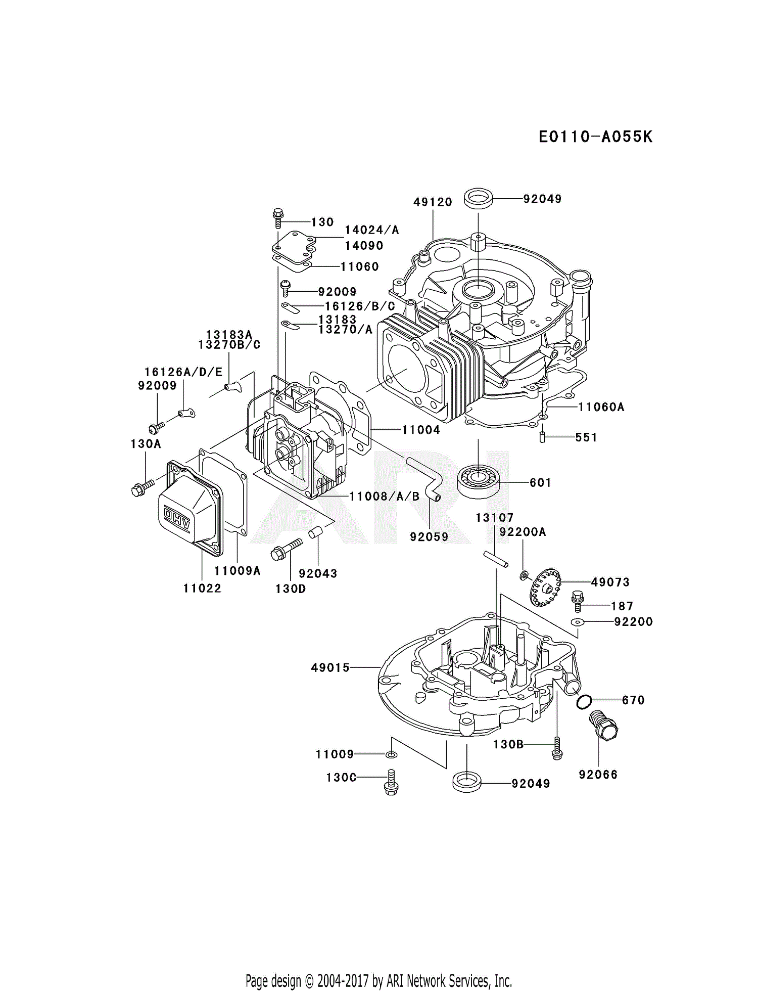 Kawasaki Fc V Gs Stroke Engine Fc V Parts Diagram For Cylinder