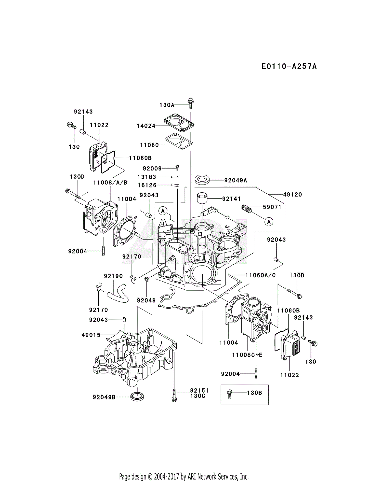 Kawasaki FD611V AS00 4 Stroke Engine FD611V Parts Diagram For CYLINDER