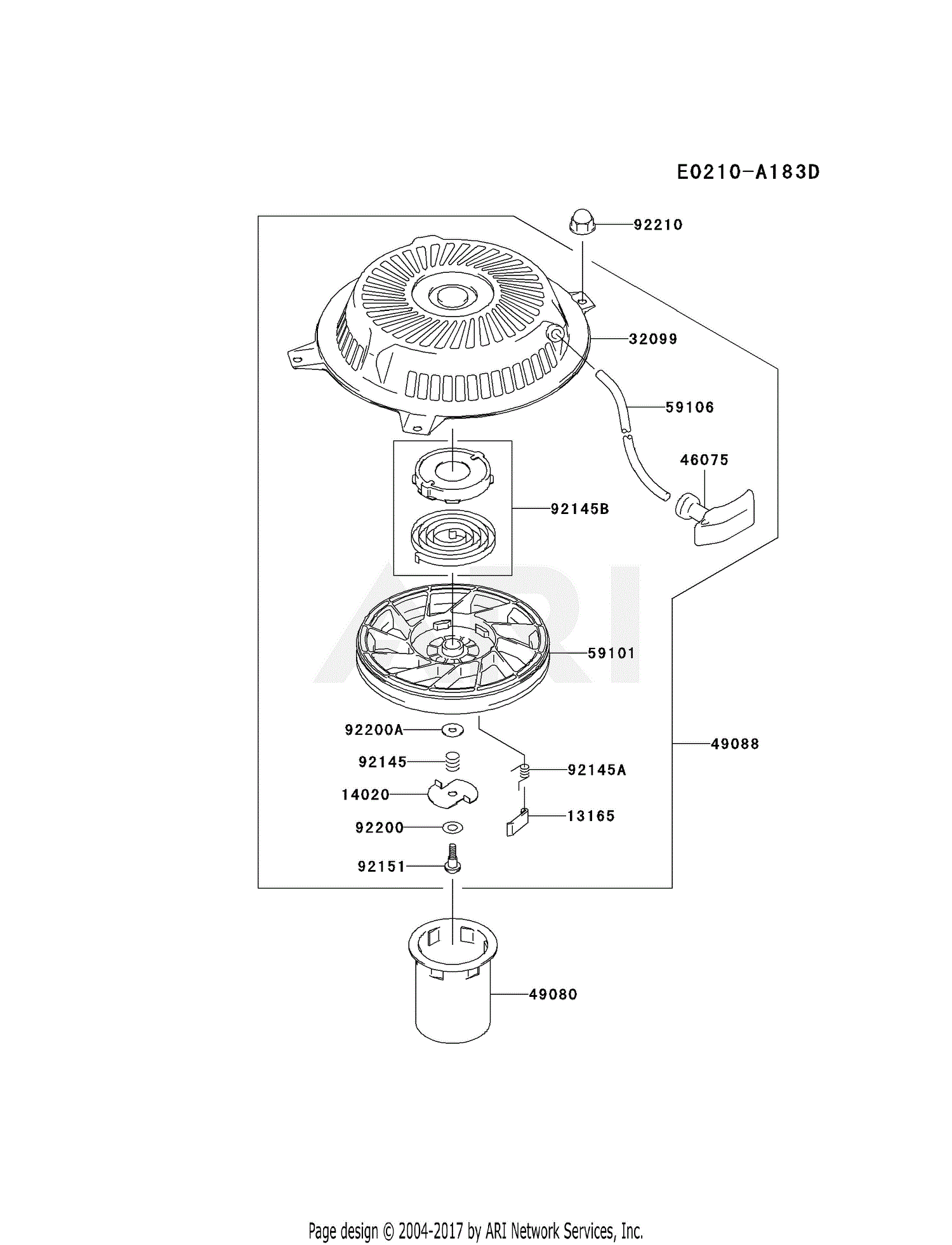 Kawasaki FH430V CS08 4 Stroke Engine FH430V Parts Diagram For STARTER