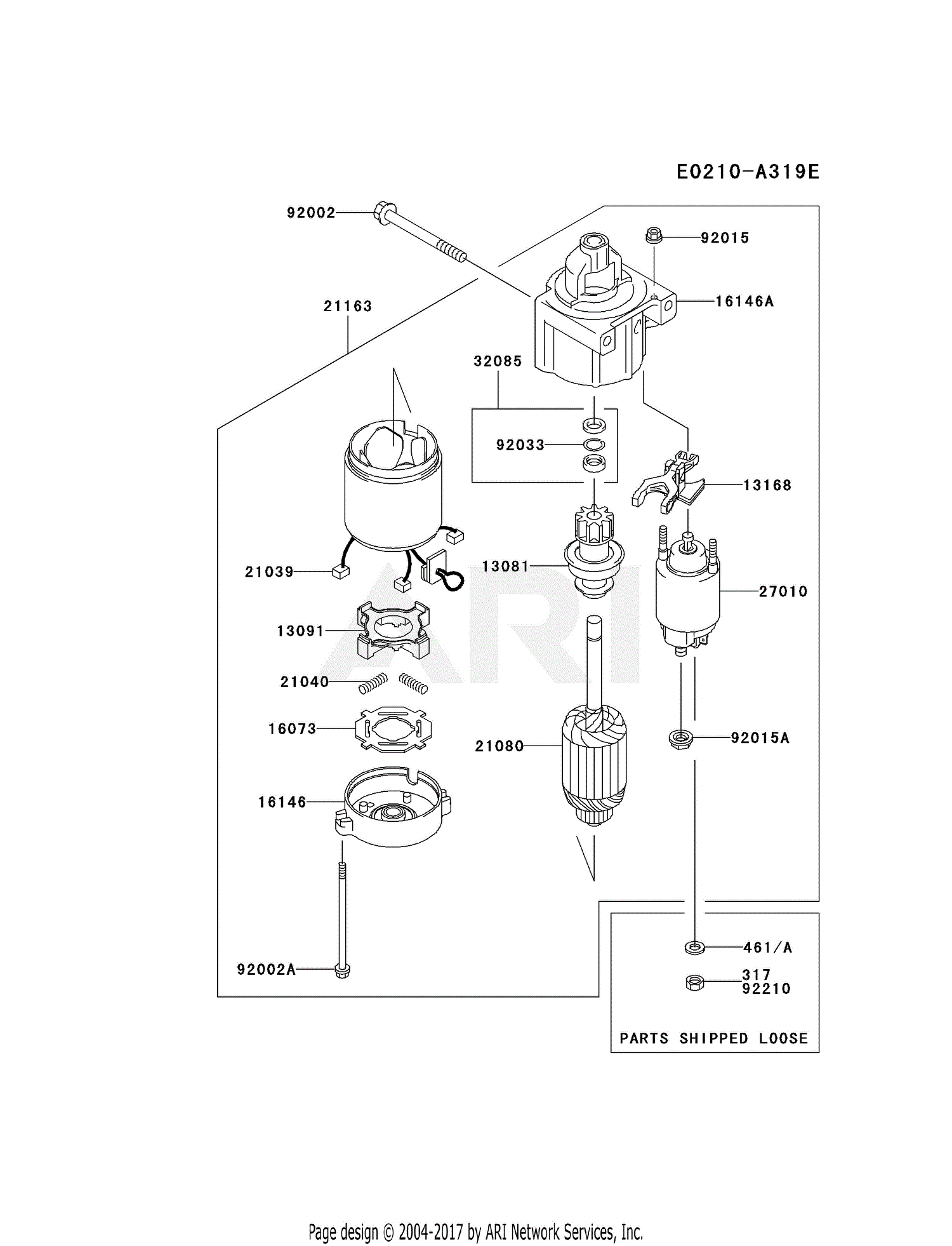 Kawasaki FH680V AS41 4 Stroke Engine FH680V Parts Diagram For STARTER