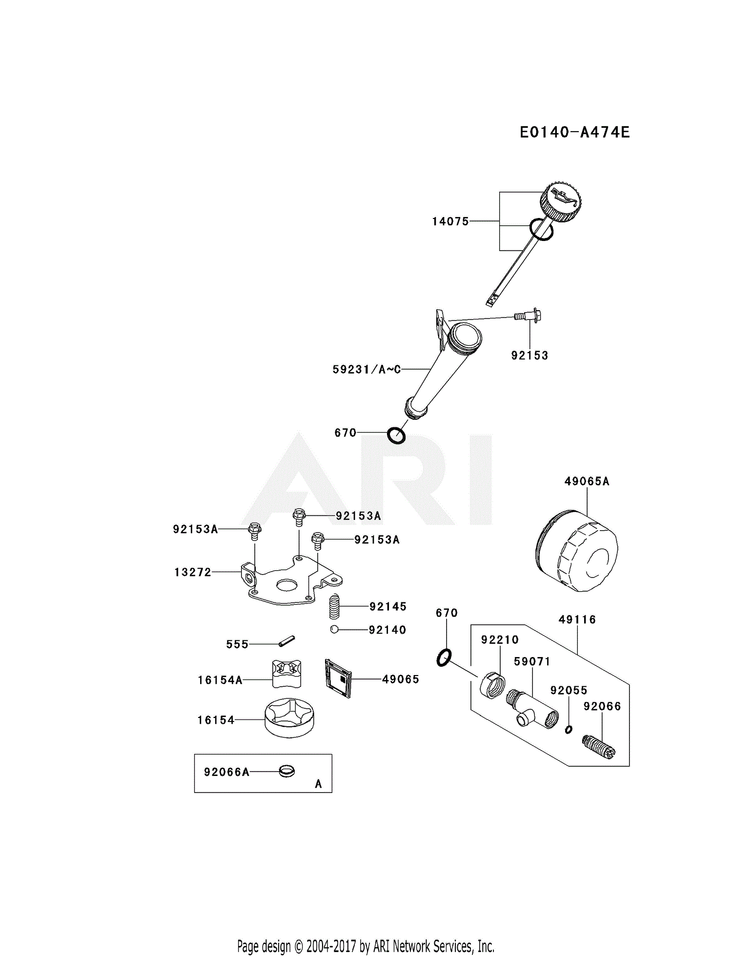 Kawasaki FR730V DS04 4 Stroke Engine FR730V Parts Diagram For