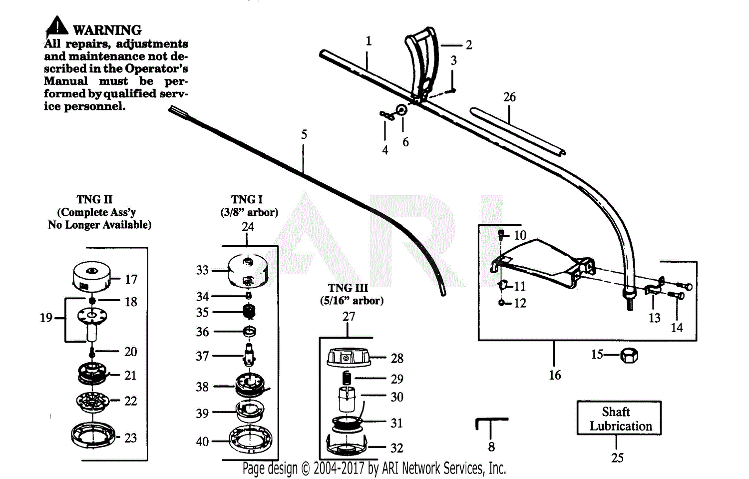 Poulan GTI15T Gas Trimmer Parts Diagram For DRIVE SHAFT CUTTING HEAD