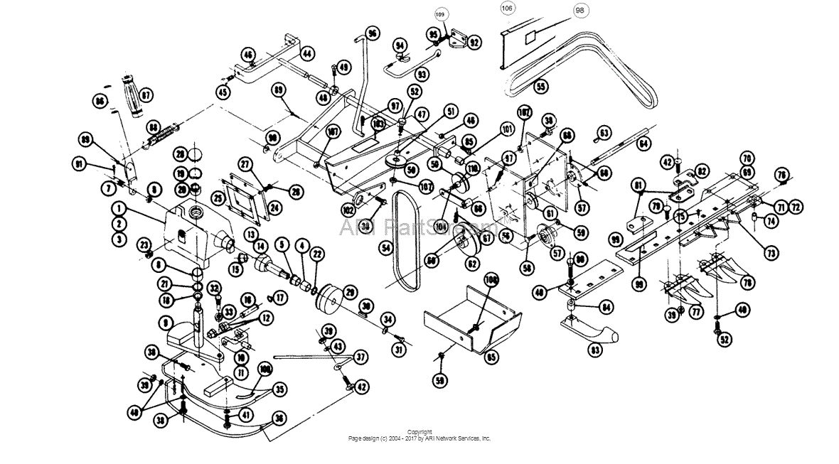 Toro SMS 506 50 Sickle Bar Mower 1966 Parts Diagram For PARTS LIST