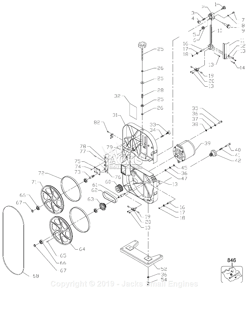 Black Decker BDBS100 Parts Diagram for Band Saw