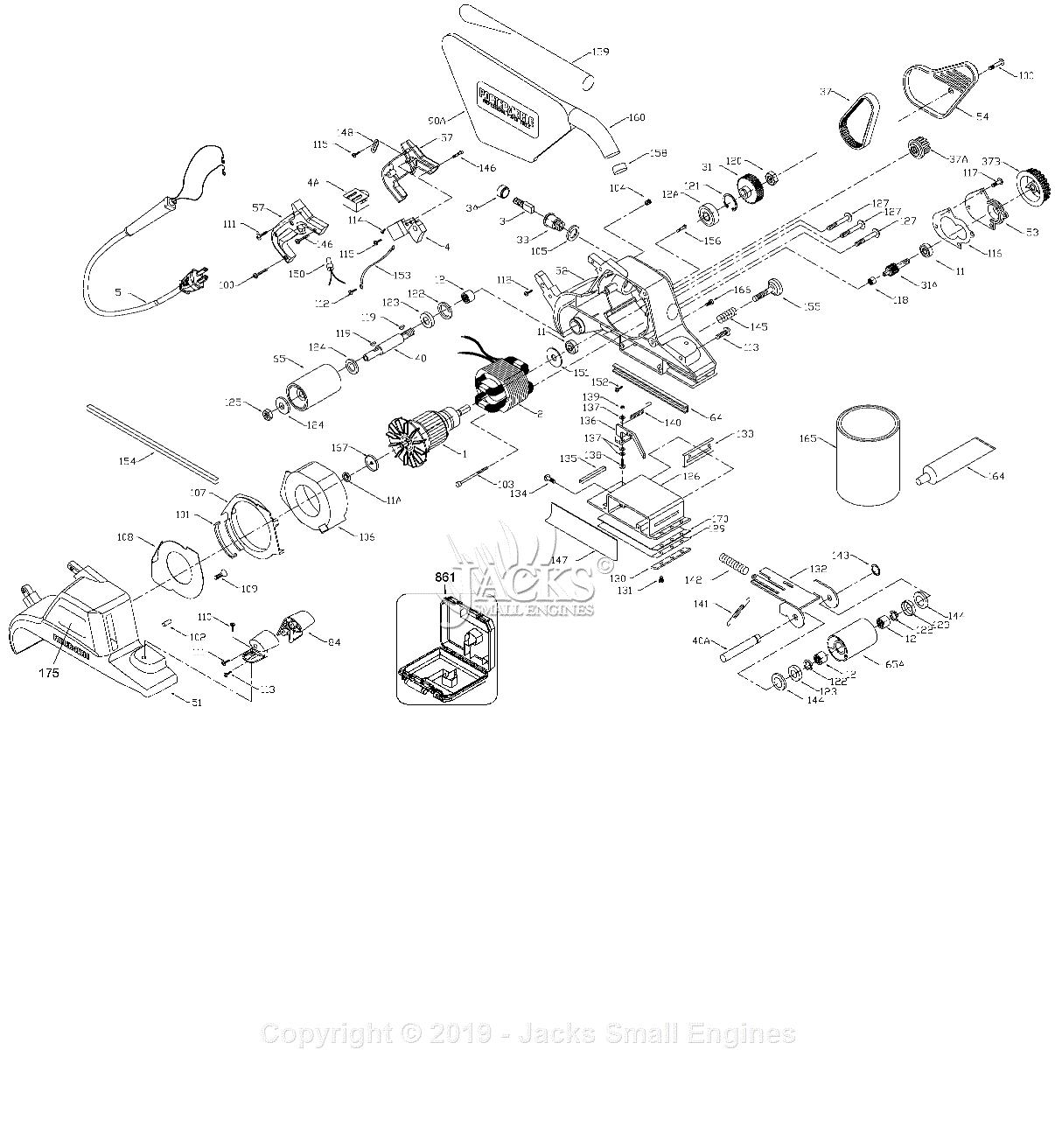 Black & Decker 363 Type 8 Parts Diagram for Sander