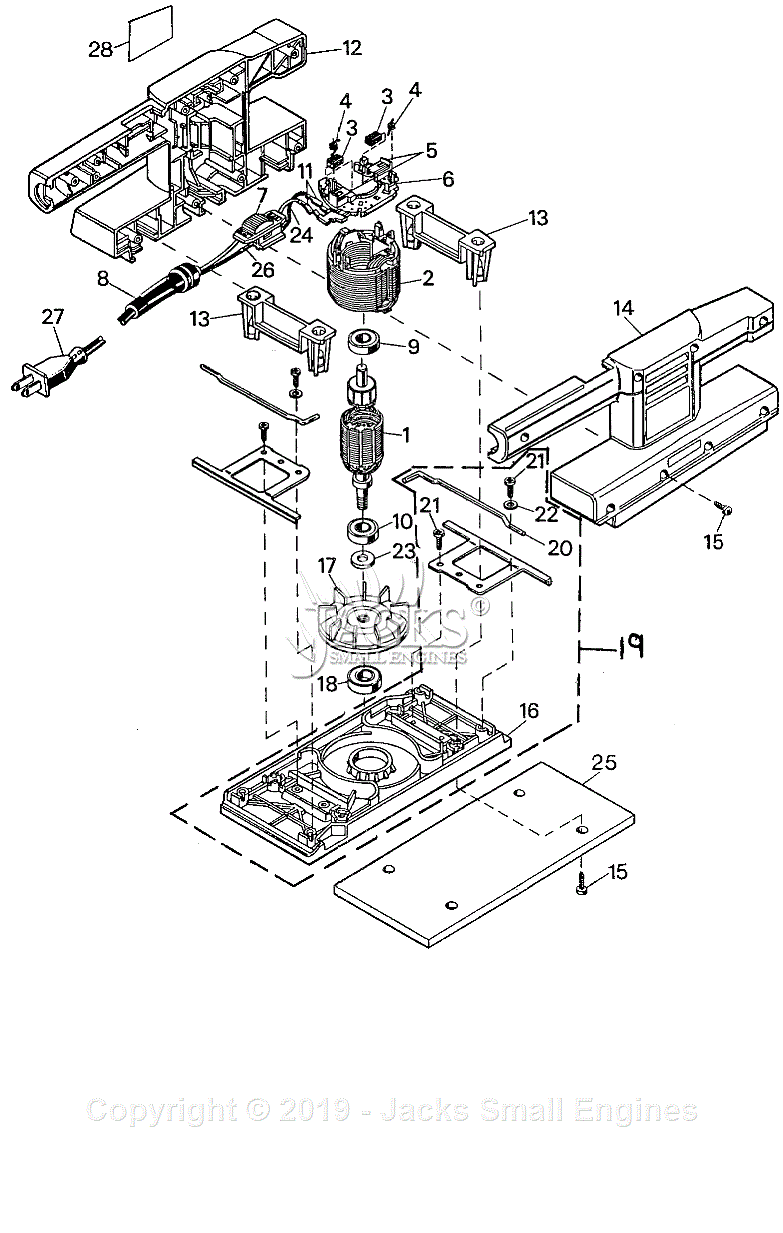 Black & Decker 7448-BDK Type 2 Parts Diagram for Sander