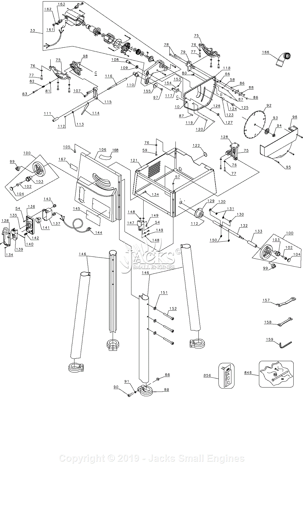 Black & Decker FS2500TS Parts Diagram for Table Saw