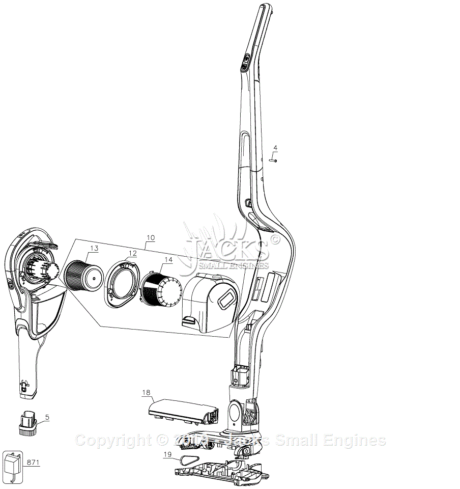 Black Decker HSVJ520JMBF27 Parts Diagram for Vacuum