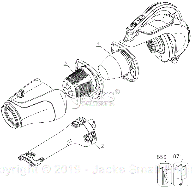 Black & Decker CHV1410L Type 2 Parts Diagram for Vacuum