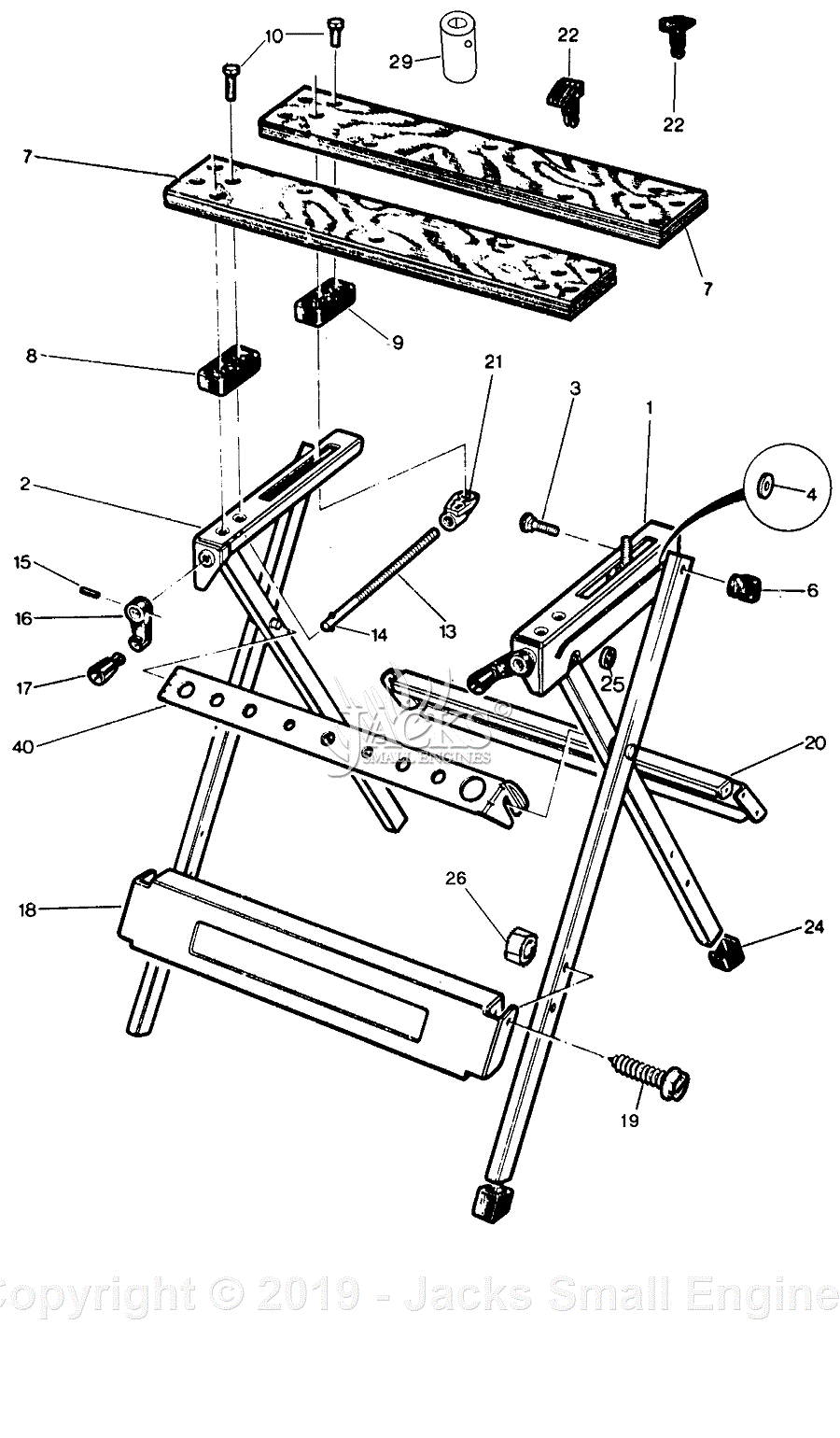 Black & Decker 79-033-BDK Type 13 Parts Diagram for Workmate
