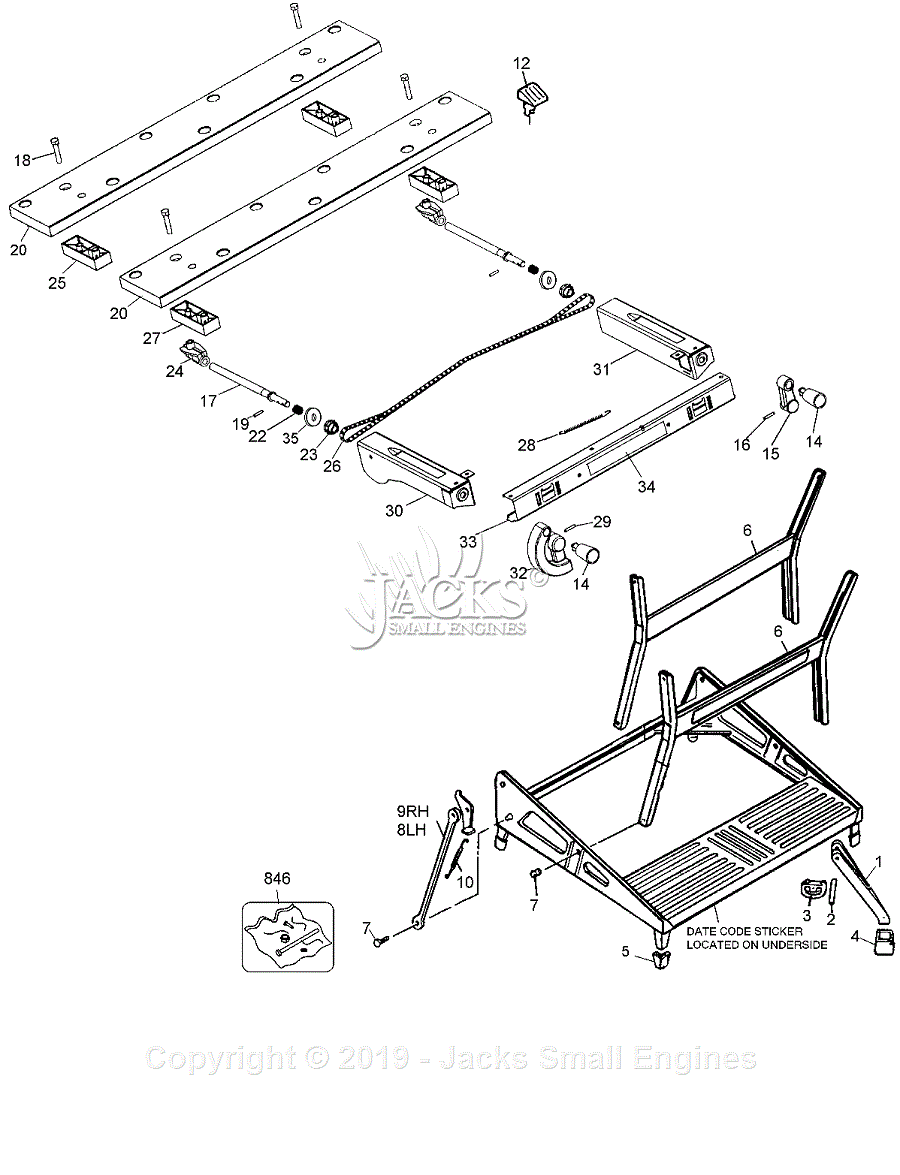 Black & Decker WM225 Type 2 Parts Diagram for Workmate