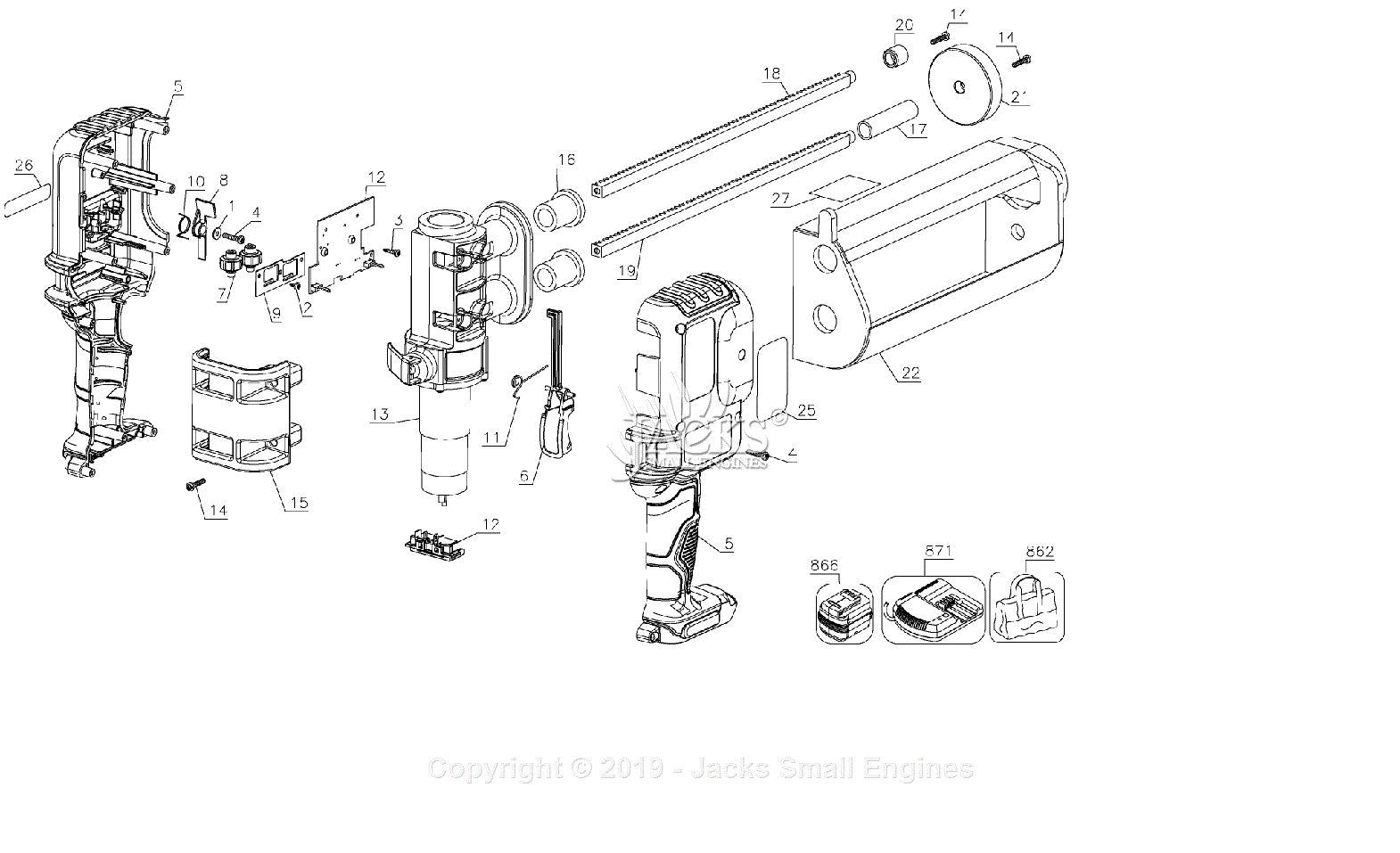 Dewalt Dce595d1 Type 1 Parts Diagram For Default 1489