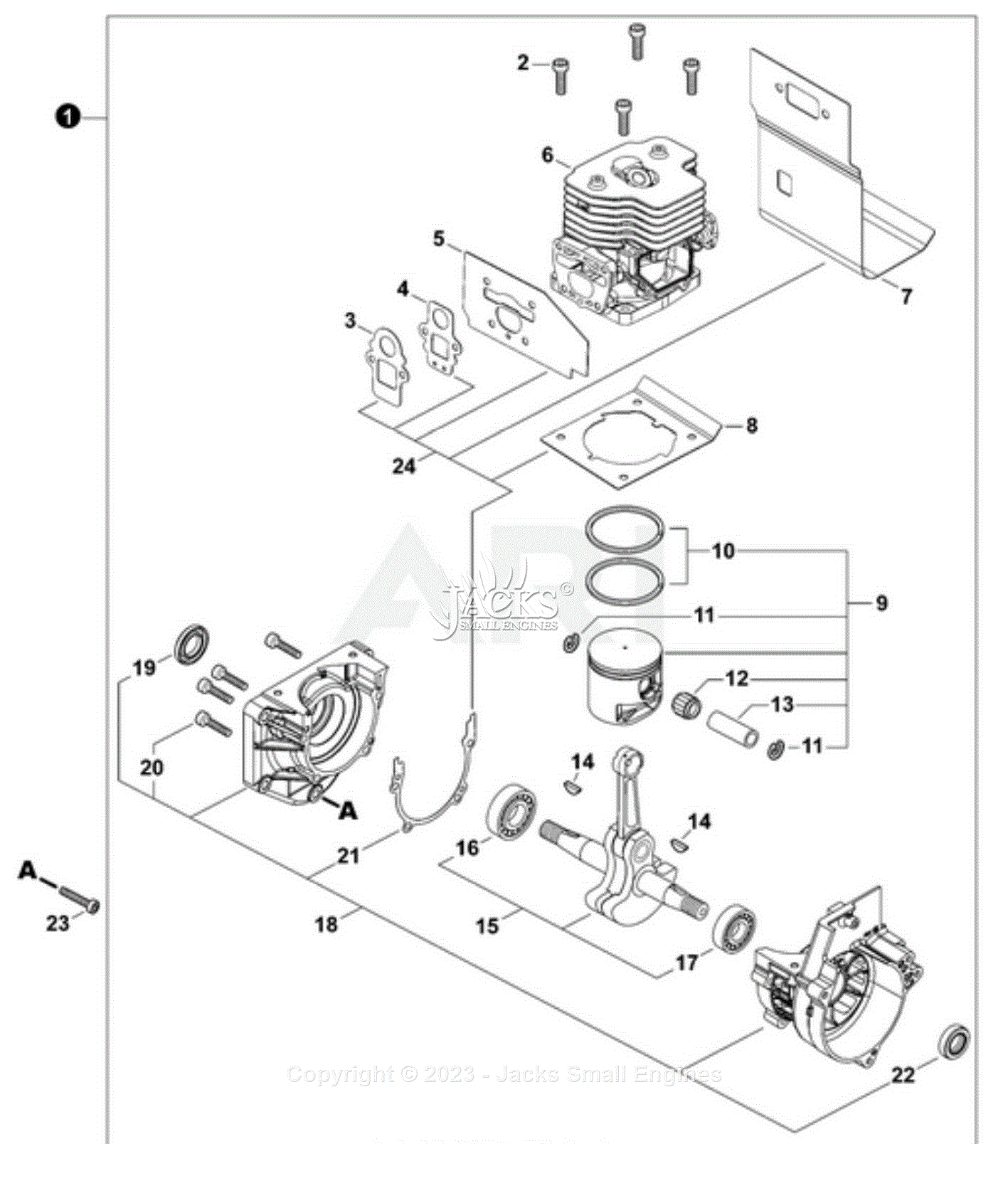 Echo PB-8010H SN P49415001001 - P49415999999 Parts Diagram for Engine