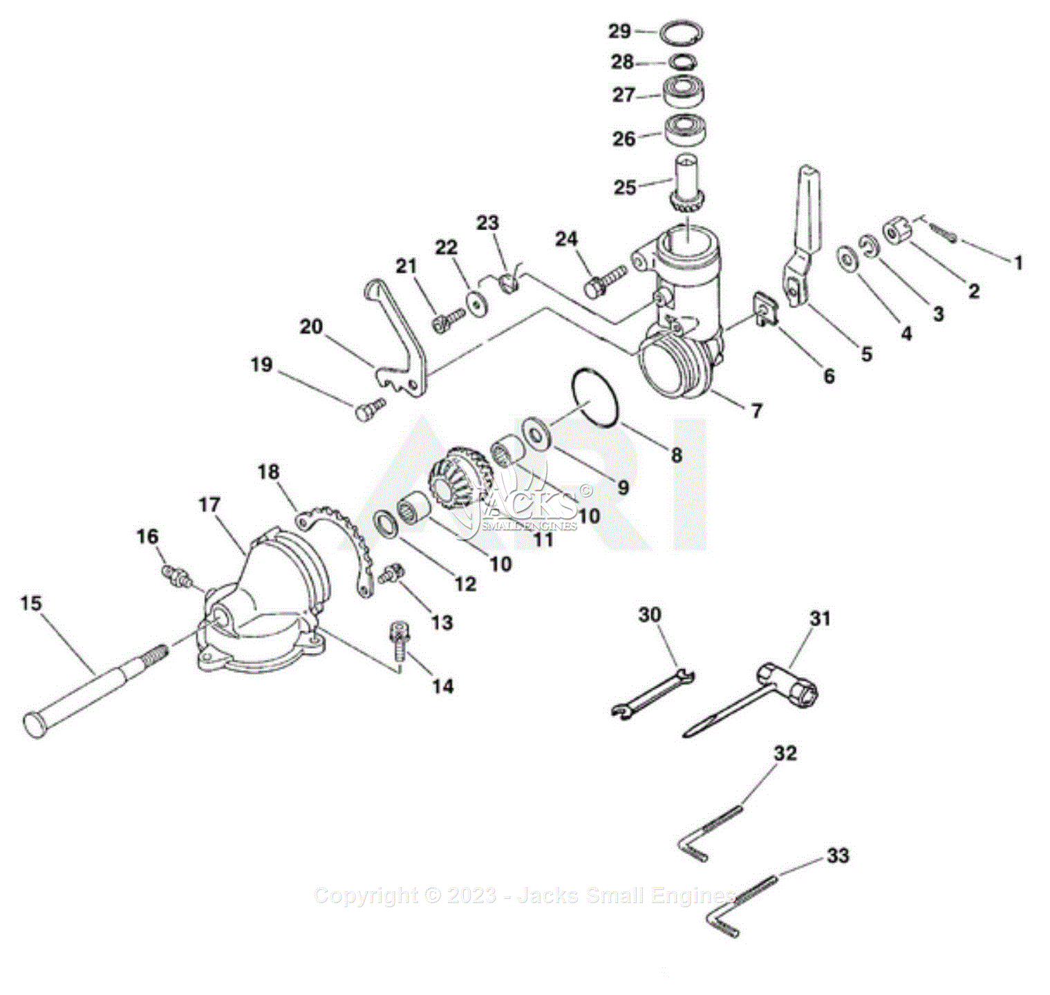 Echo HCA-2400 Parts Diagram for Articulating Gear Case, Tools