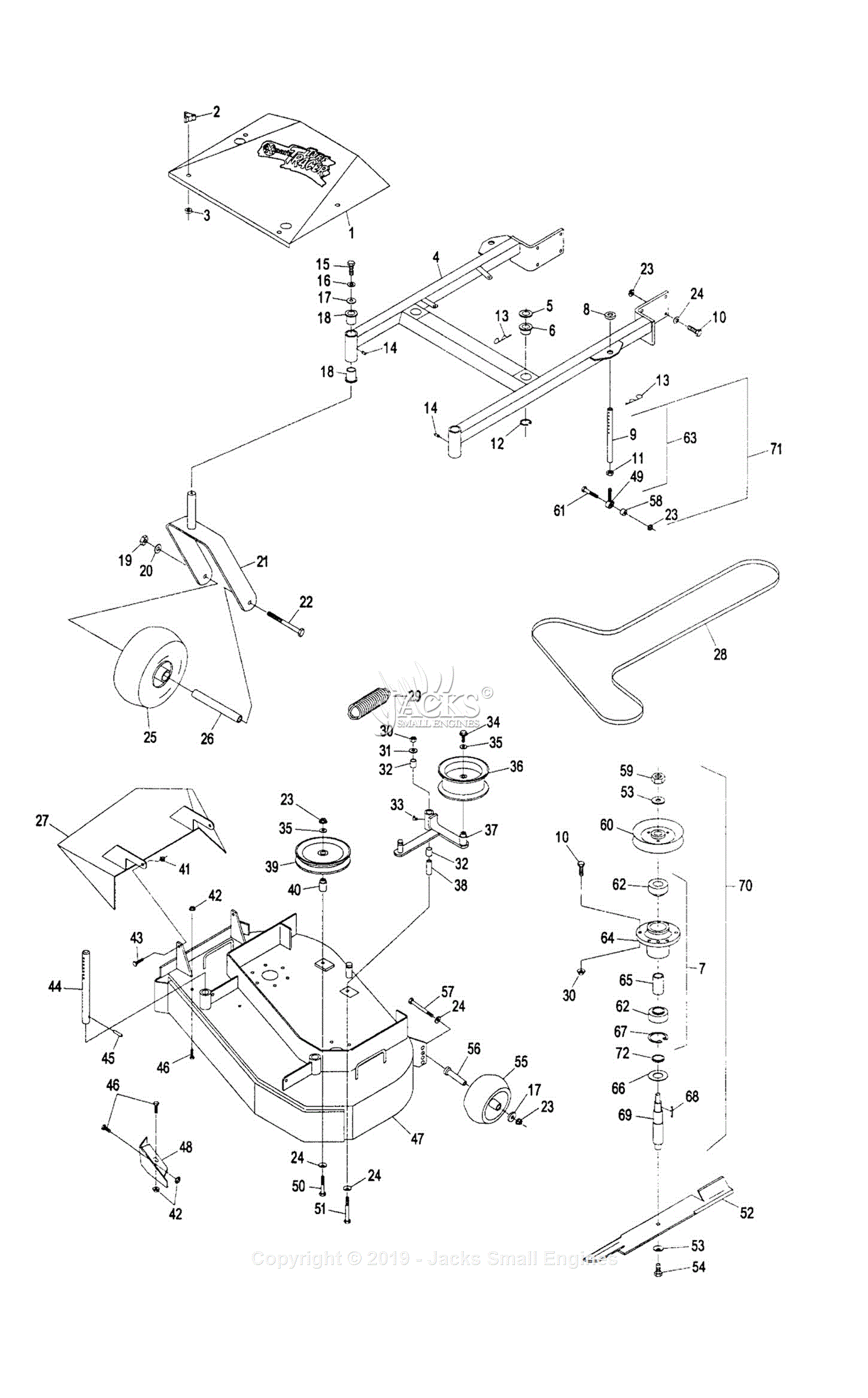 Exmark TT3615KA S/N 220,000-259,999 (2000) Parts Diagram for 36 