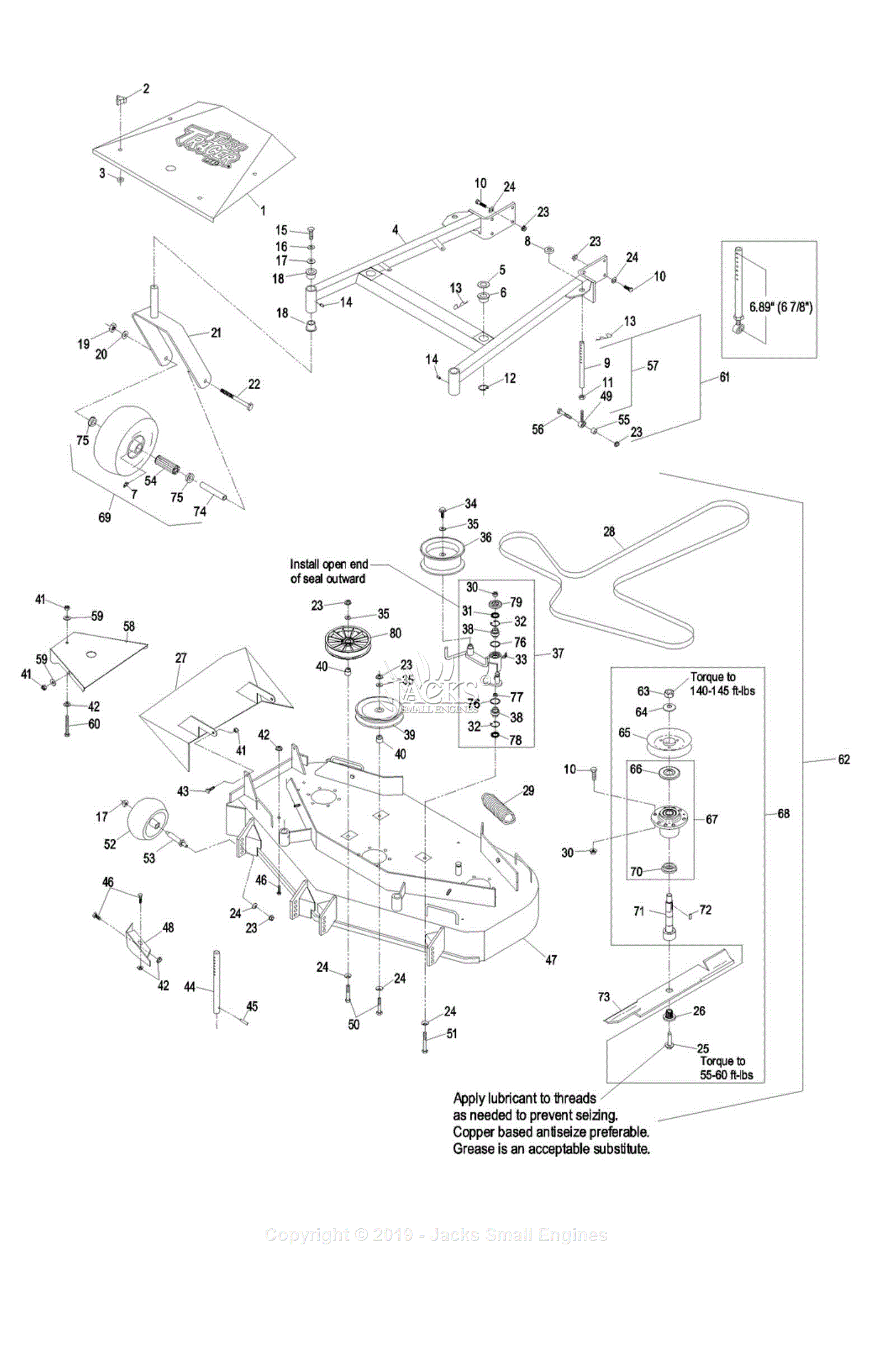 Craftsman 48 inch mower deck online parts