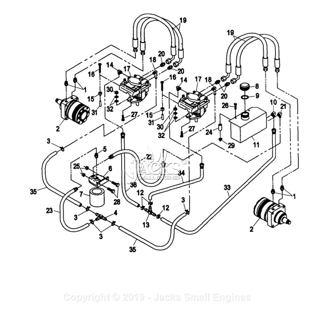 Exmark VH4815KA S/N 220,000-259,999 (2000) Parts Diagram for Hydraulics ...