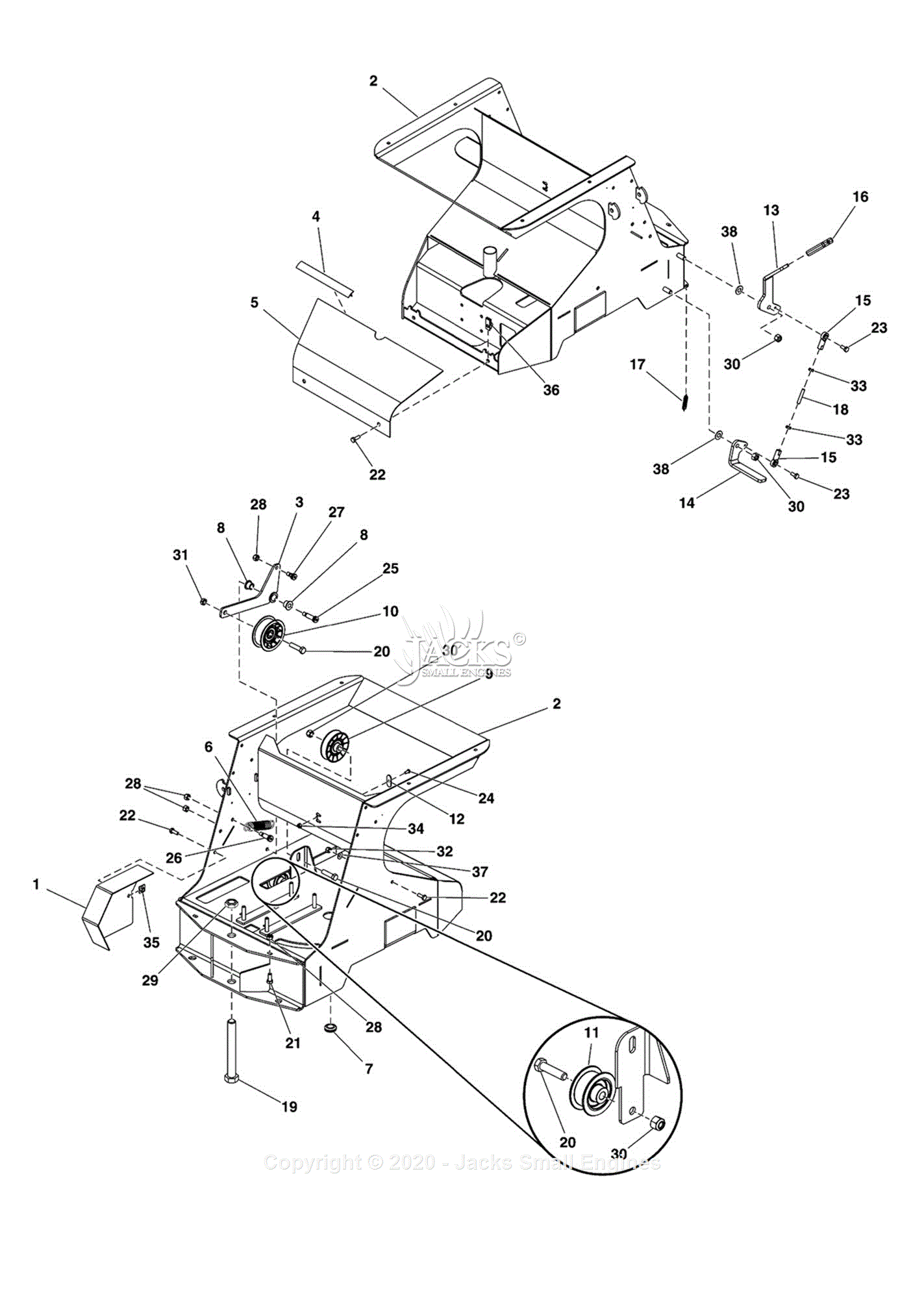 Ferris Assemblies Parts Diagram for Main Frame Group