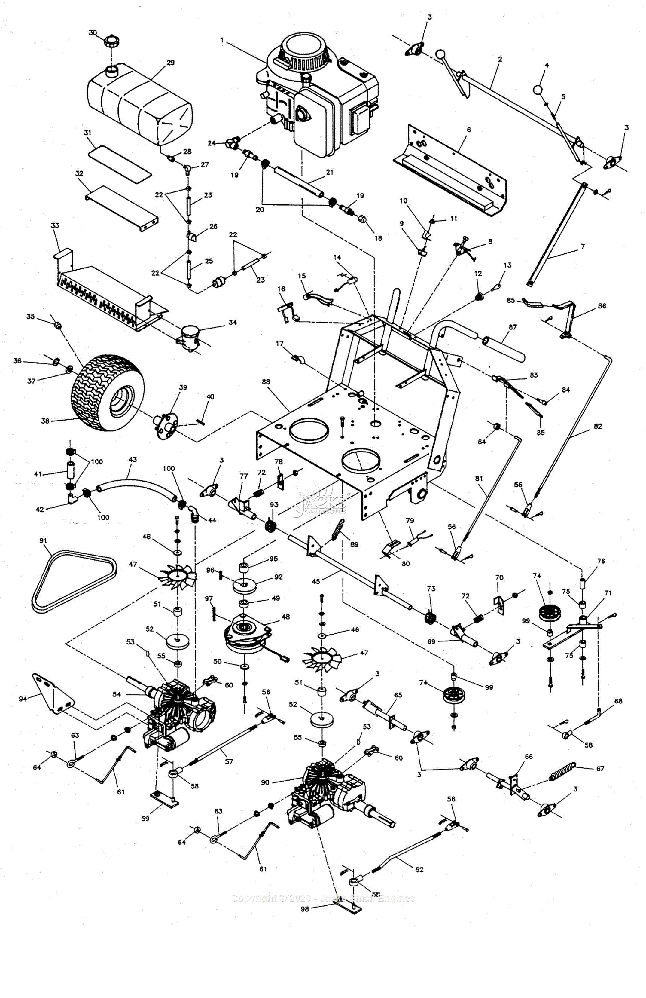 Ferris DD52KA - HydroWalk Dual-Drive, 14HP Kawasaki W/ 52" Mower Deck ...