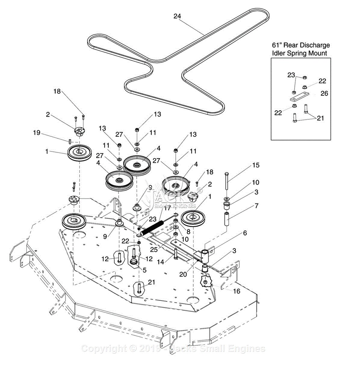 Ferris 5900622 - 61 Rear Discharge Mower Deck (510061R) Parts Diagram ...