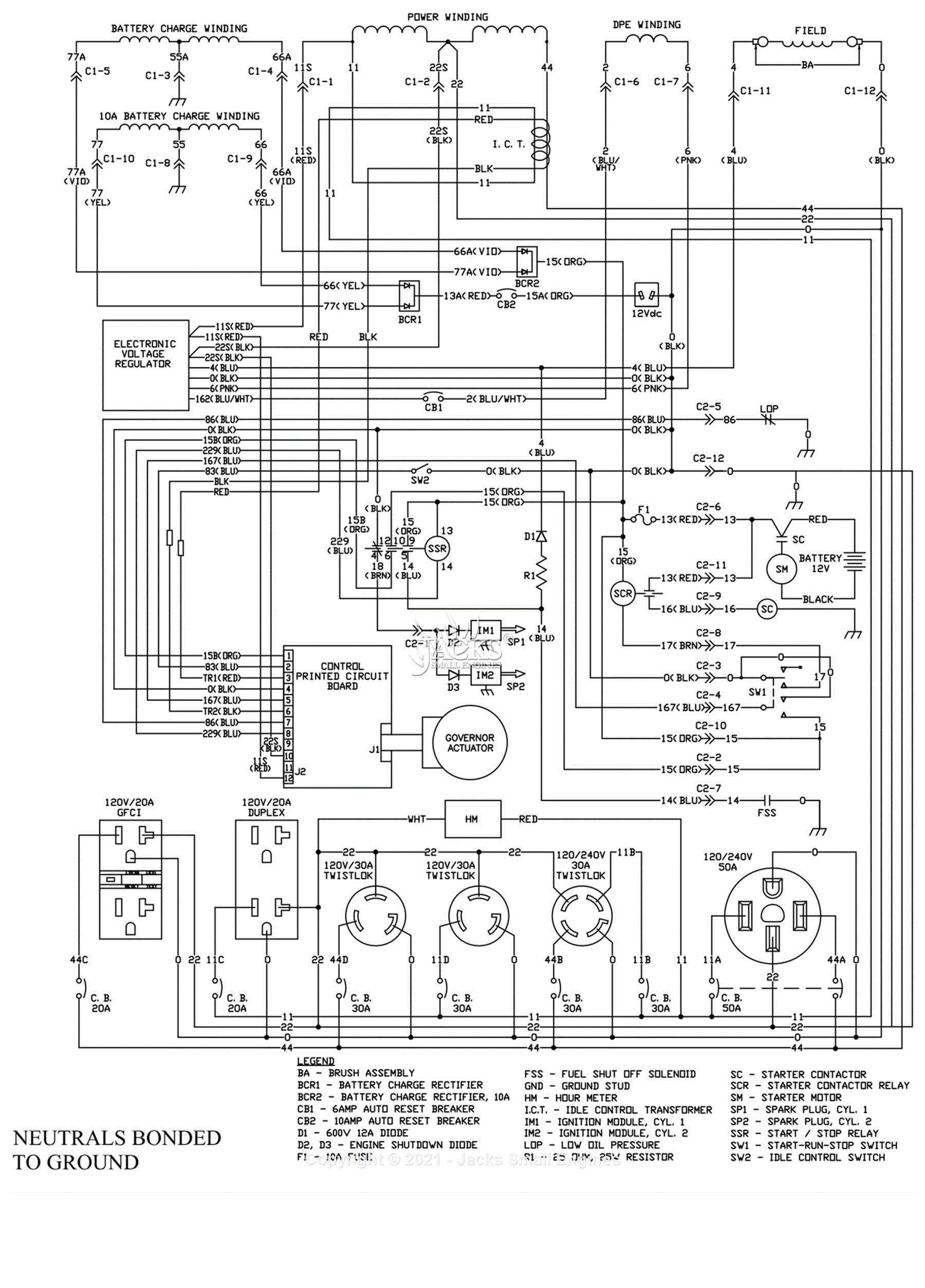 Generac G0057352 Parts Diagram for Wiring Diagram - 0H0729A