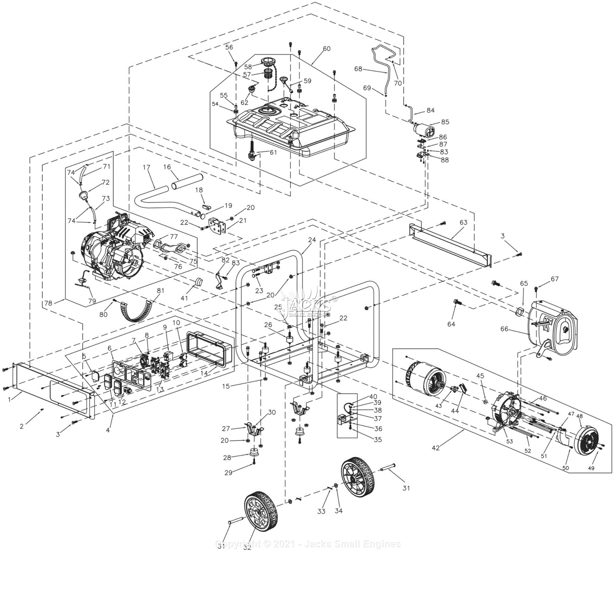 Generac G0059462 Parts Diagram For Unit