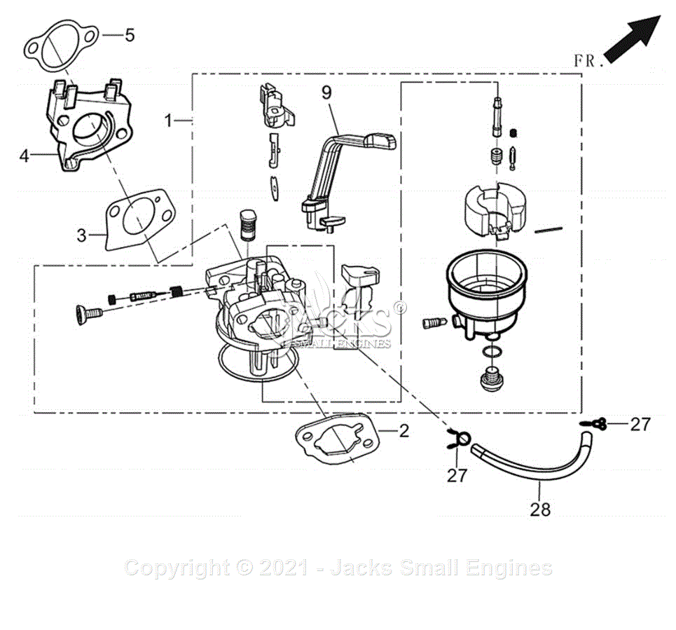 Generac 005943R3 Parts Diagram for Engine 9 Carburetor