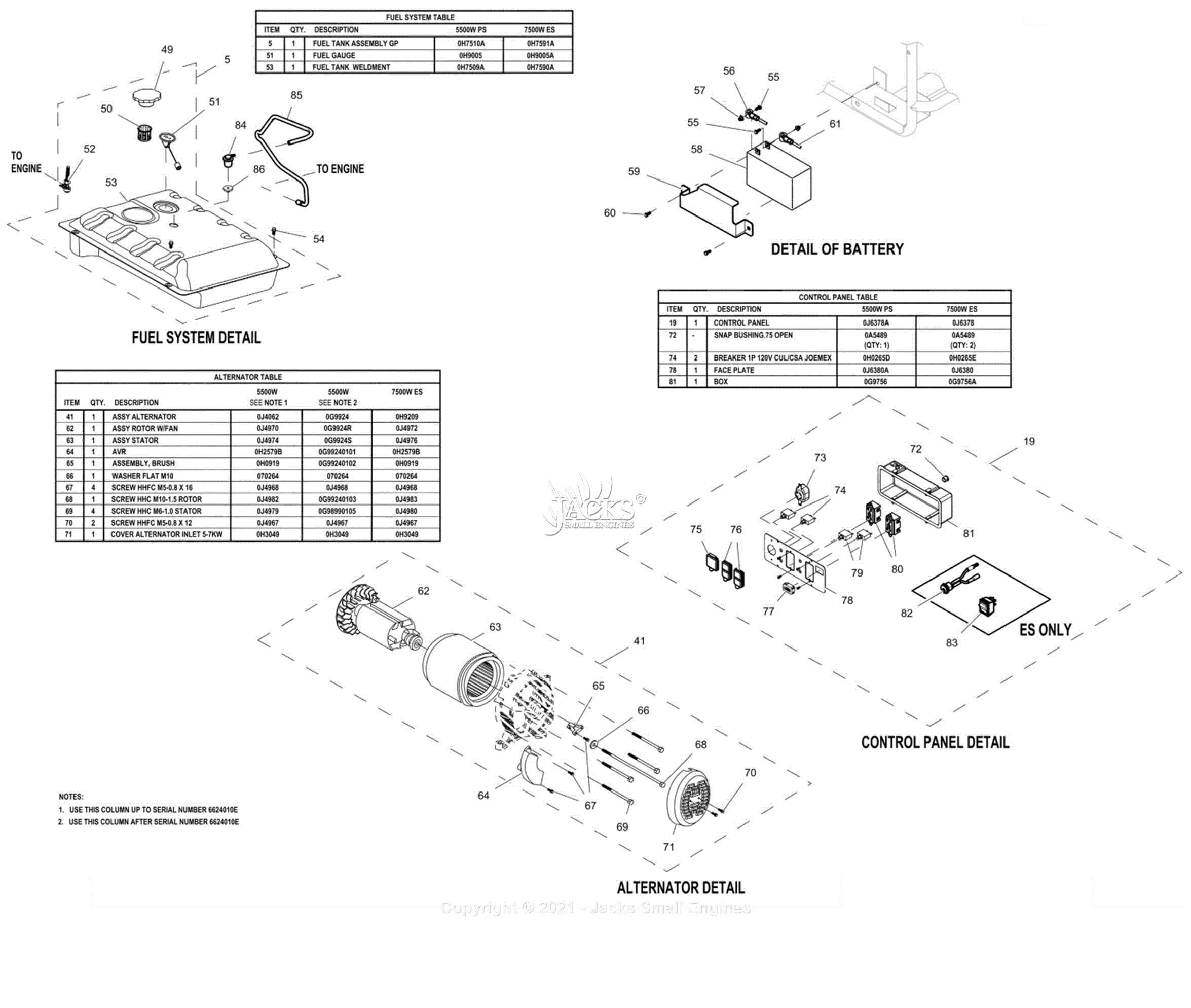 Generac 0059393 Parts Diagram for Sheet 2