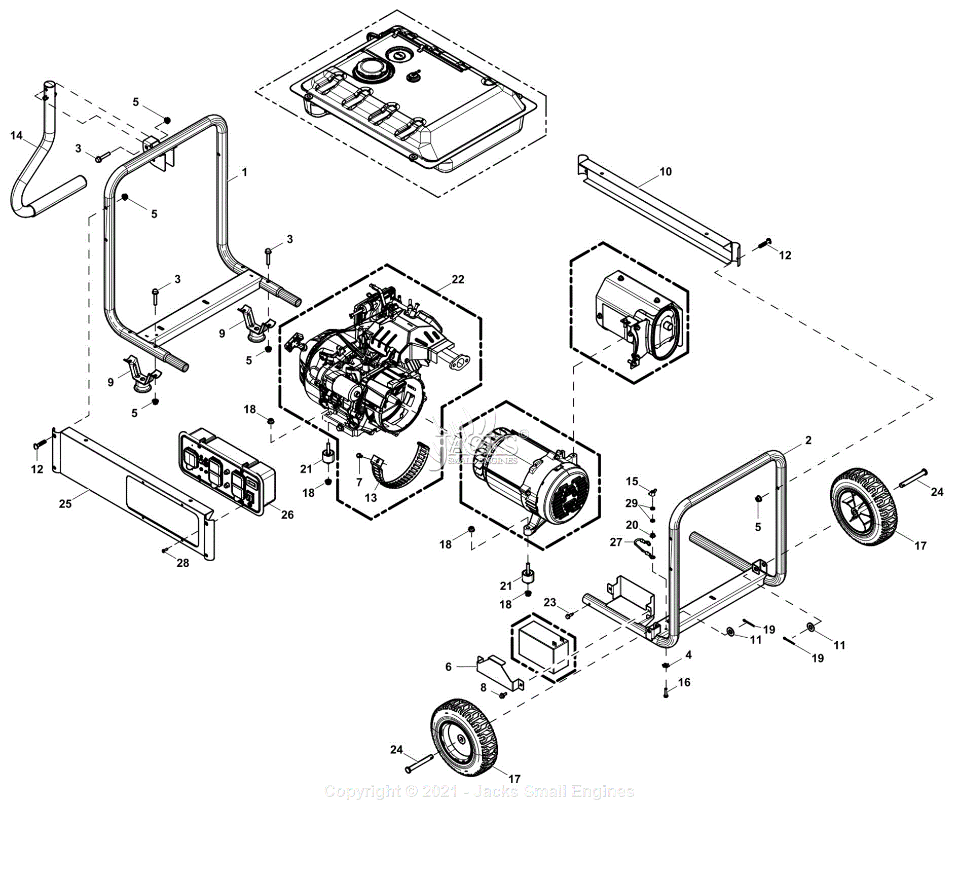 Generac G0069540 Parts Diagram for Unit - Page 1