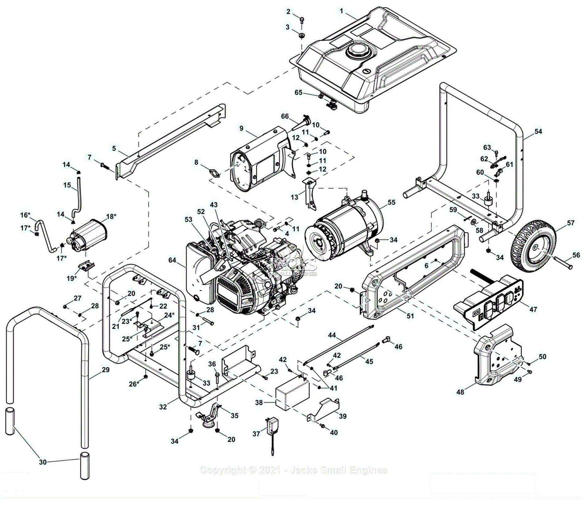 Generac G0076761 Parts Diagram for Unit