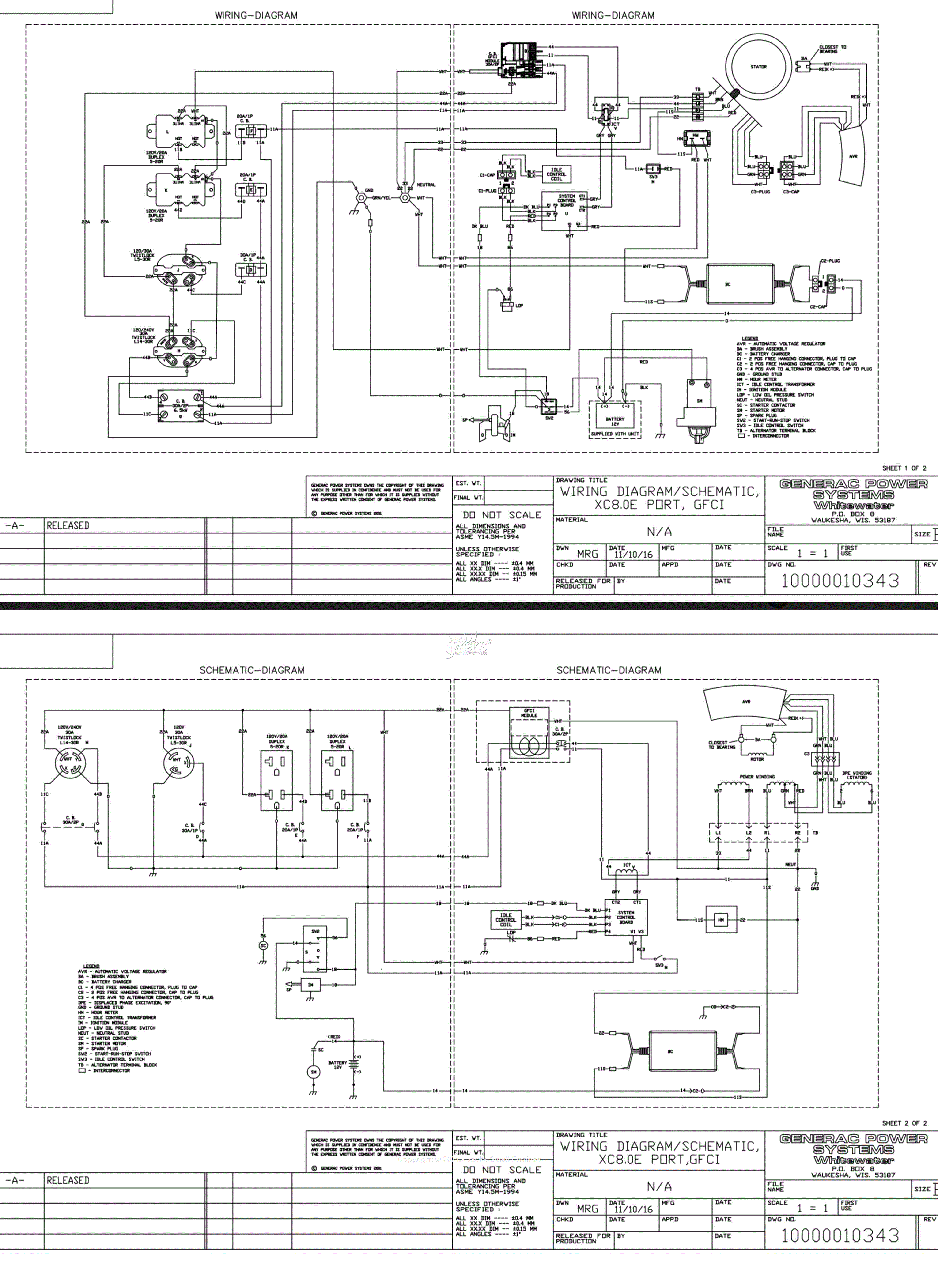 Generac G0068260 Parts Diagram for Wiring Diagram