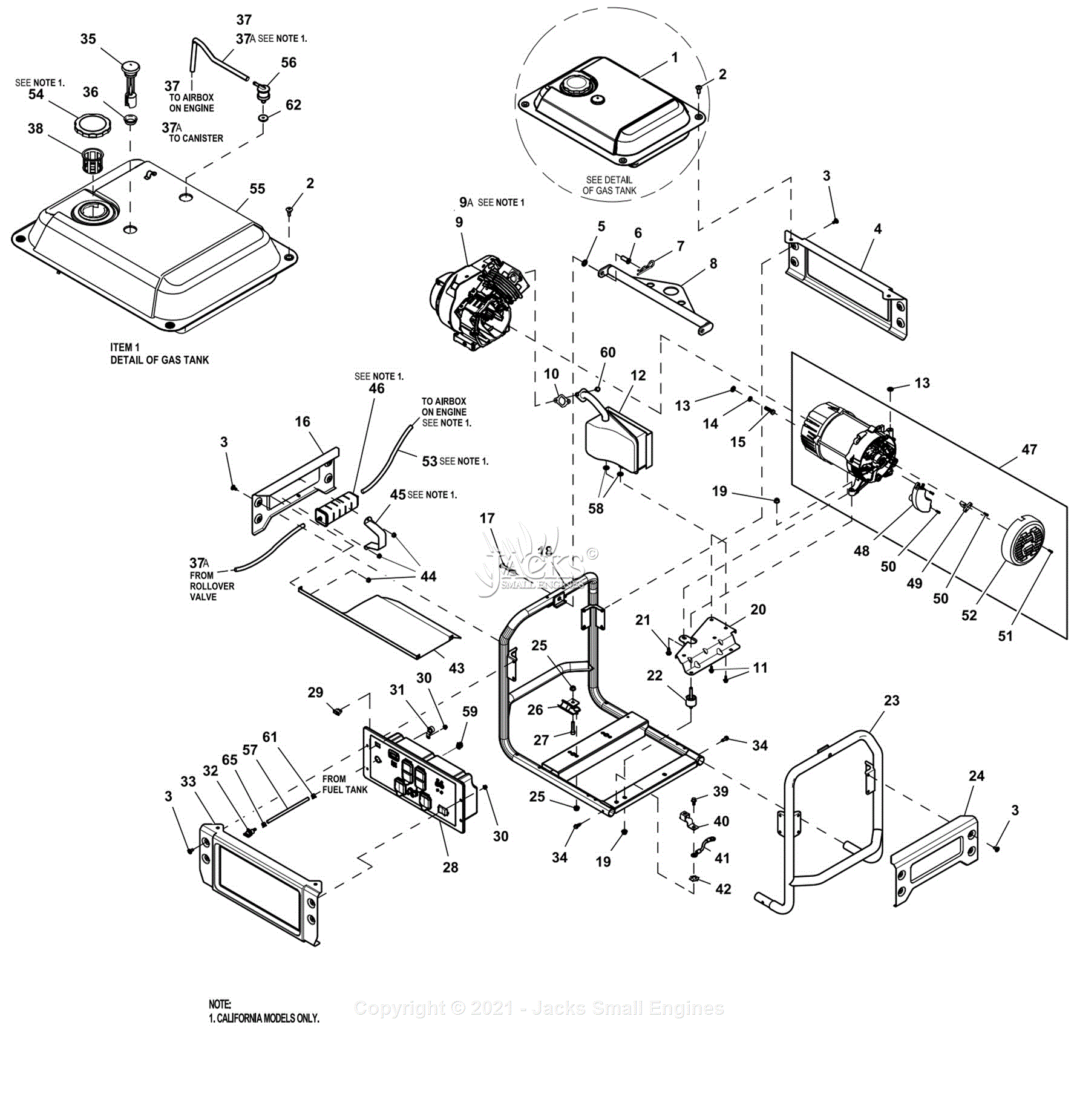 Generac 0059291 Parts Diagram for Unit