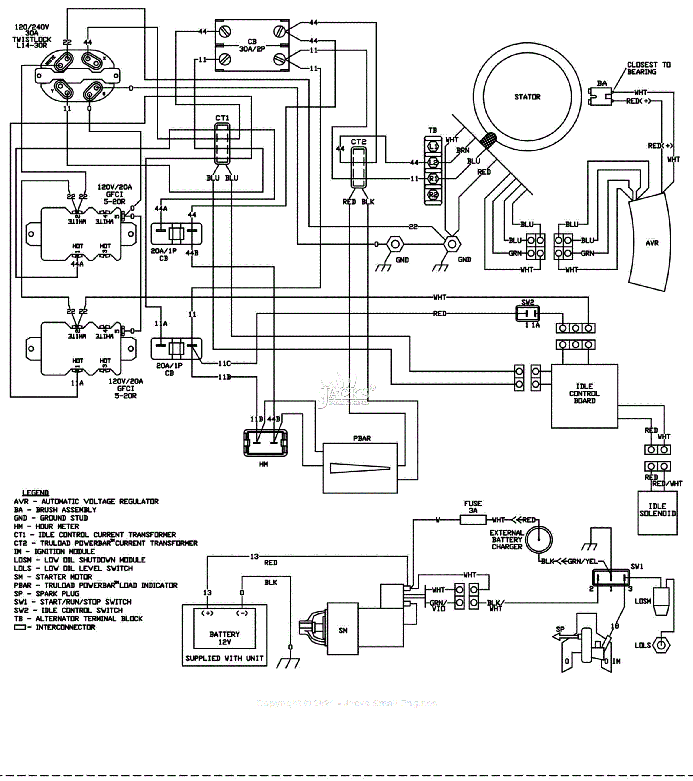 Generac 0064330 Parts Diagram for Wiring Diagram RV Generator Wiring Diagram Jacks Small Engines