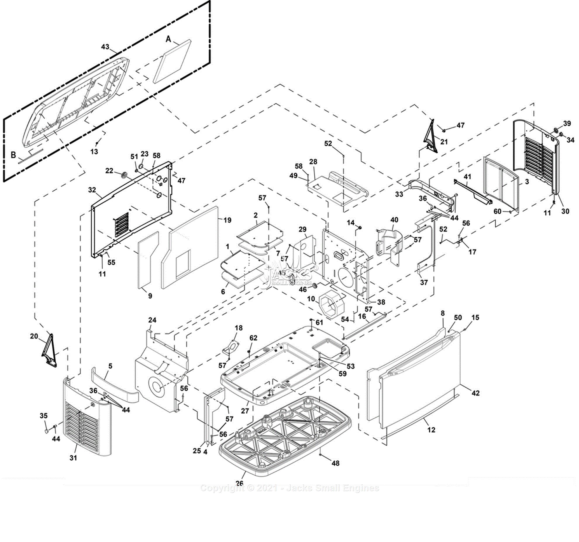 Generac G0071411 Parts Diagram for Enclosure