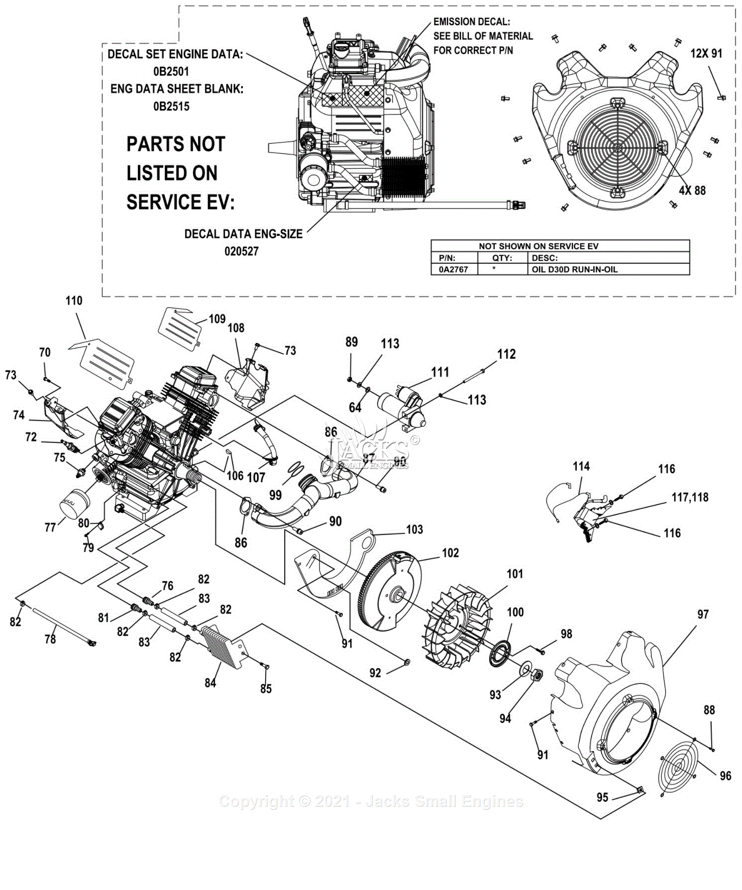 Generac 0060550 Parts Diagram for Engine - Page 2