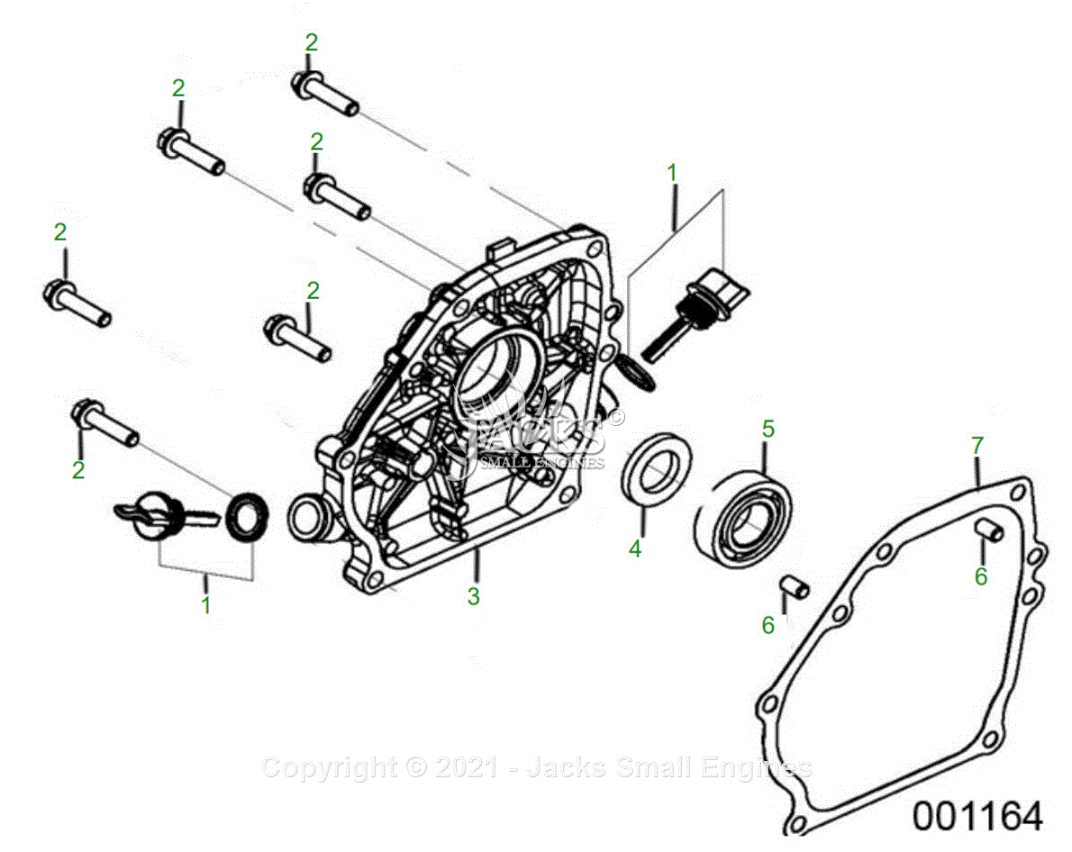 Generac 006922R0 Parts Diagram for Engine - 3 - Crankcase Cover