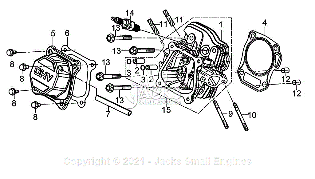 Generac 0059911 Parts Diagram For Engine G23 1 Cylinder Head 4798