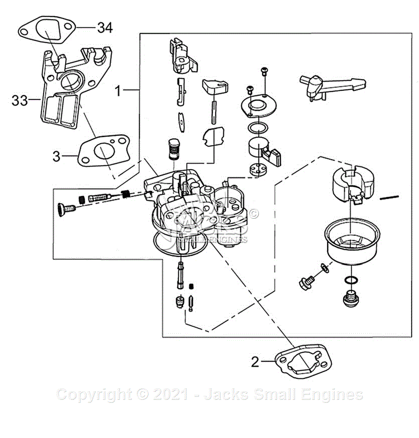 Generac 006024R1 Parts Diagram for Engine (G23) 9 Carburetor