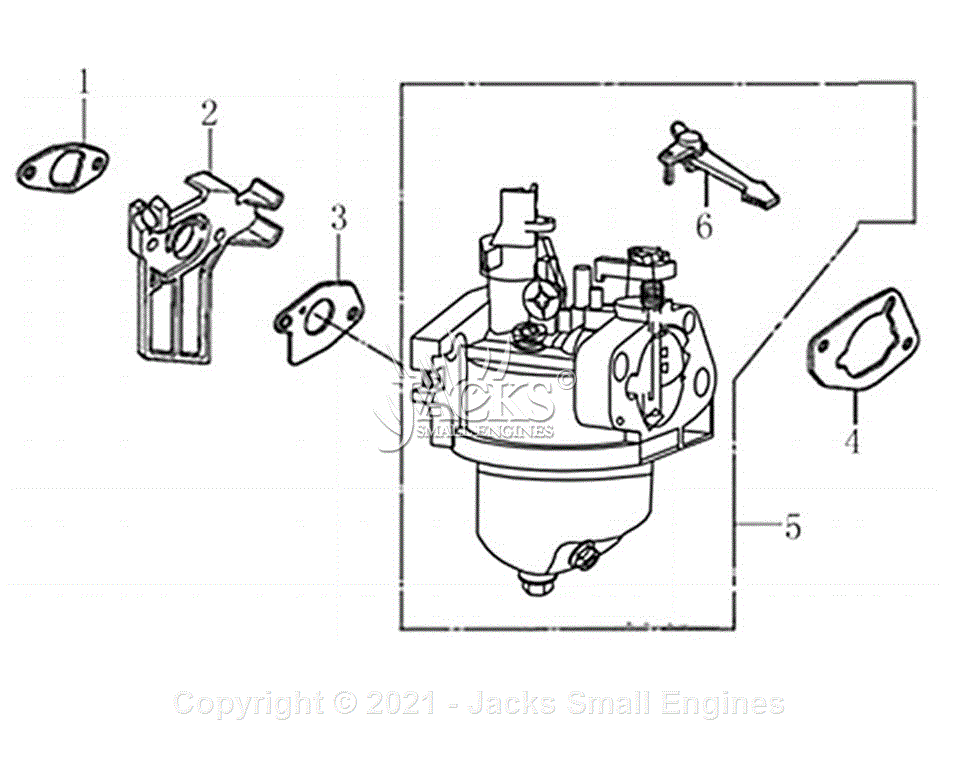 Generac 0065980 Parts Diagram for Engine 8 Carburetor